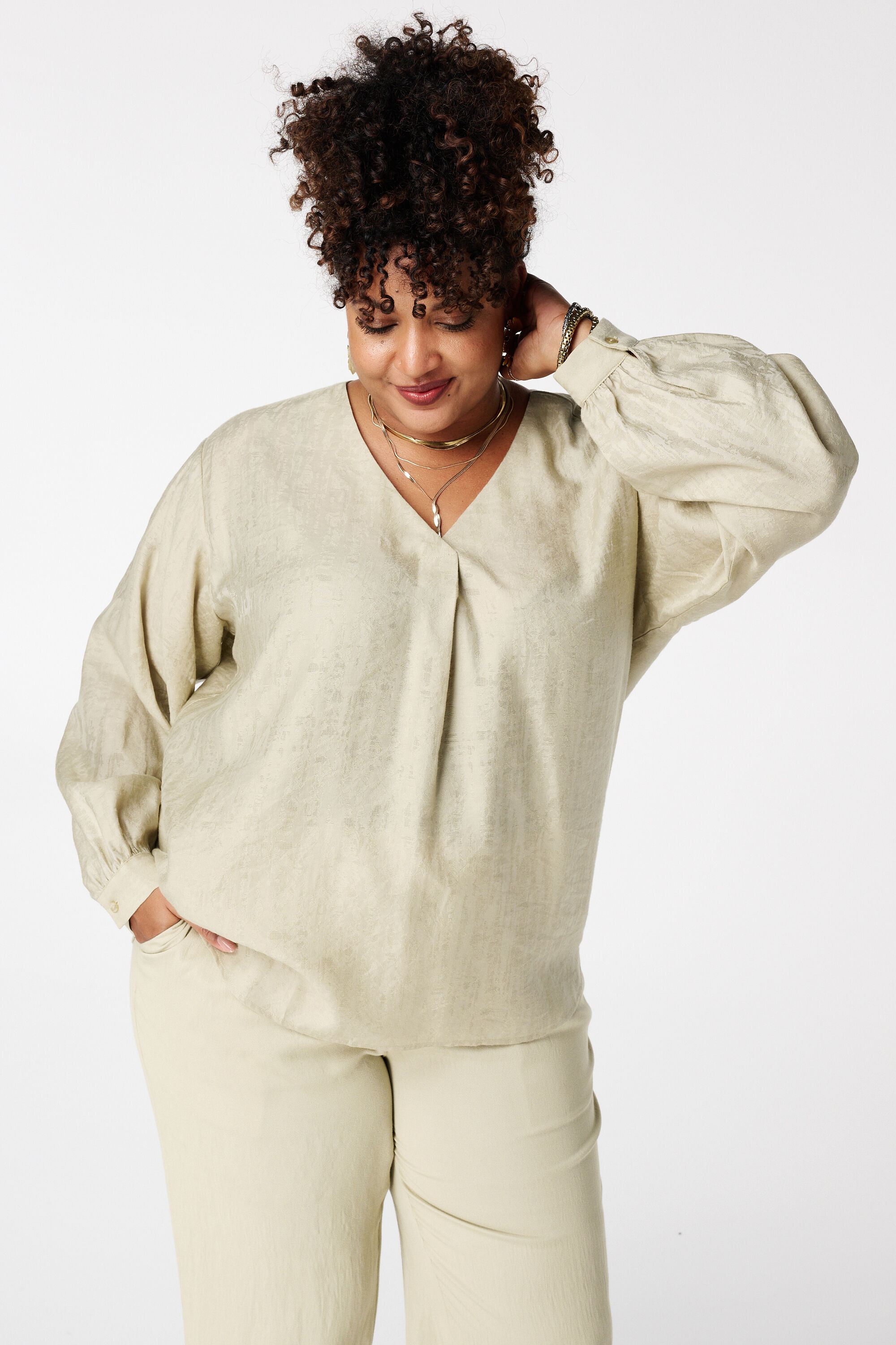 Blouse aspect satin&eacute;