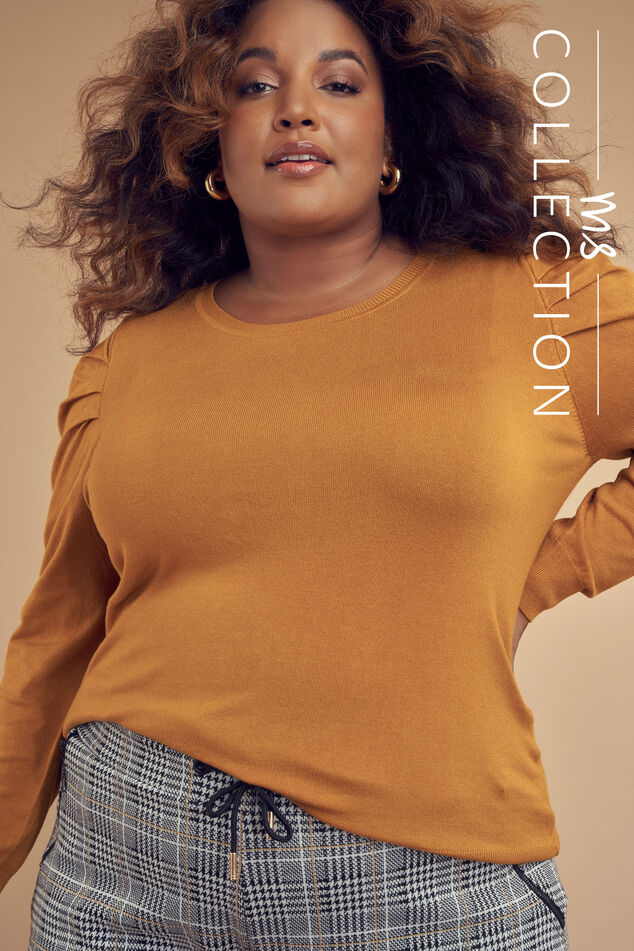 Pull en maille fine à manches bouffantes image number 0