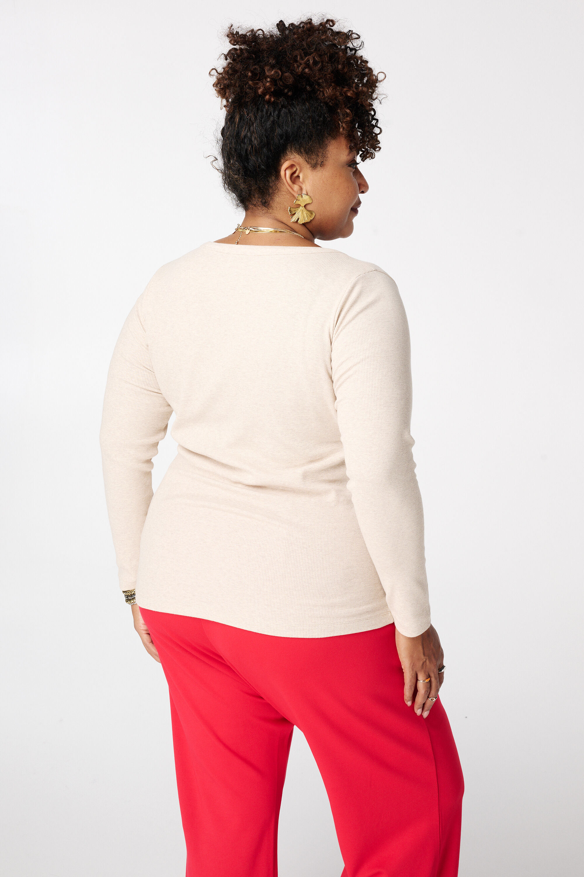 Haut c&ocirc;tel&eacute; &agrave; manches longues image number 3