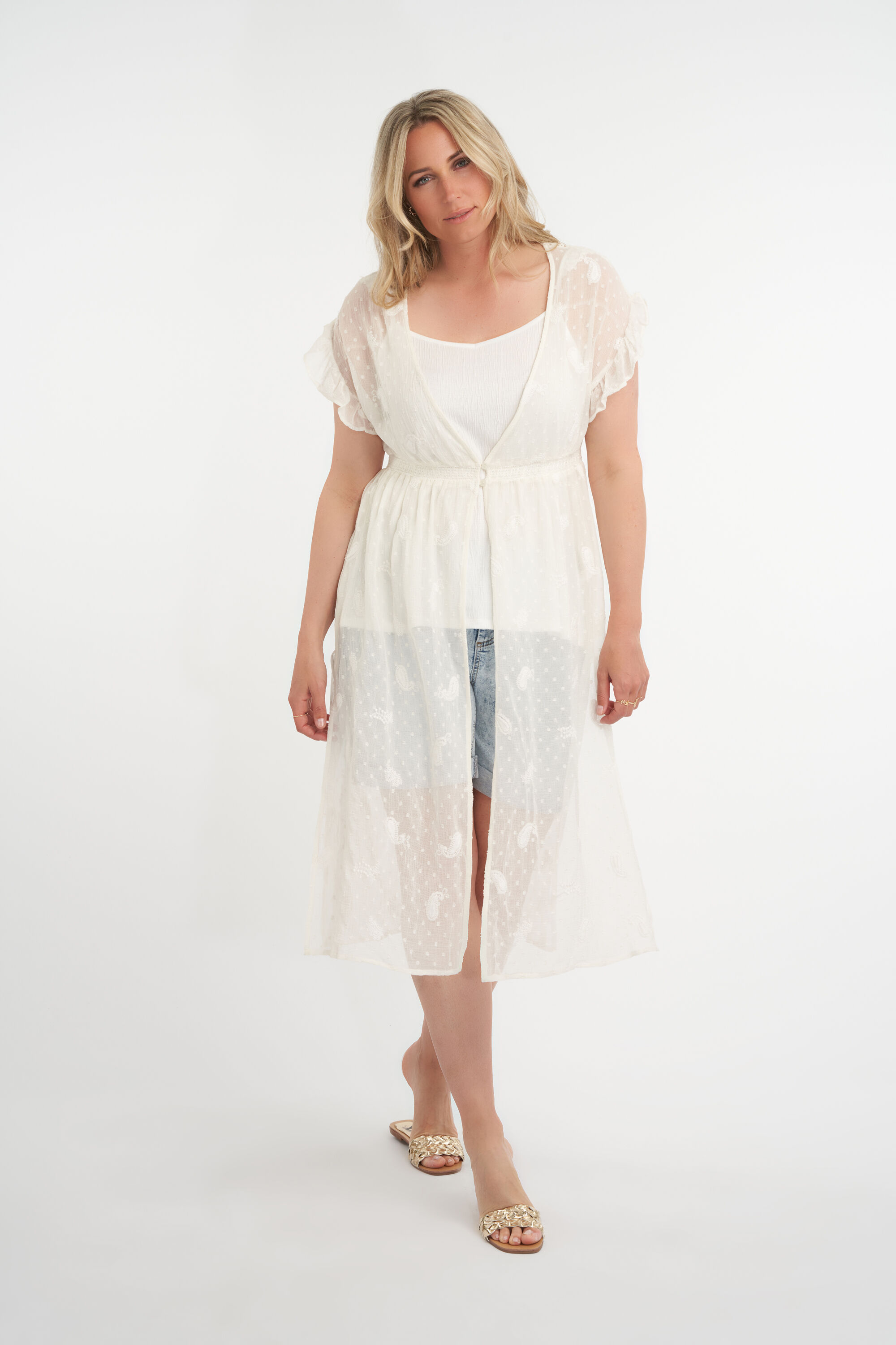 Chemisier long &agrave; volants image number 5