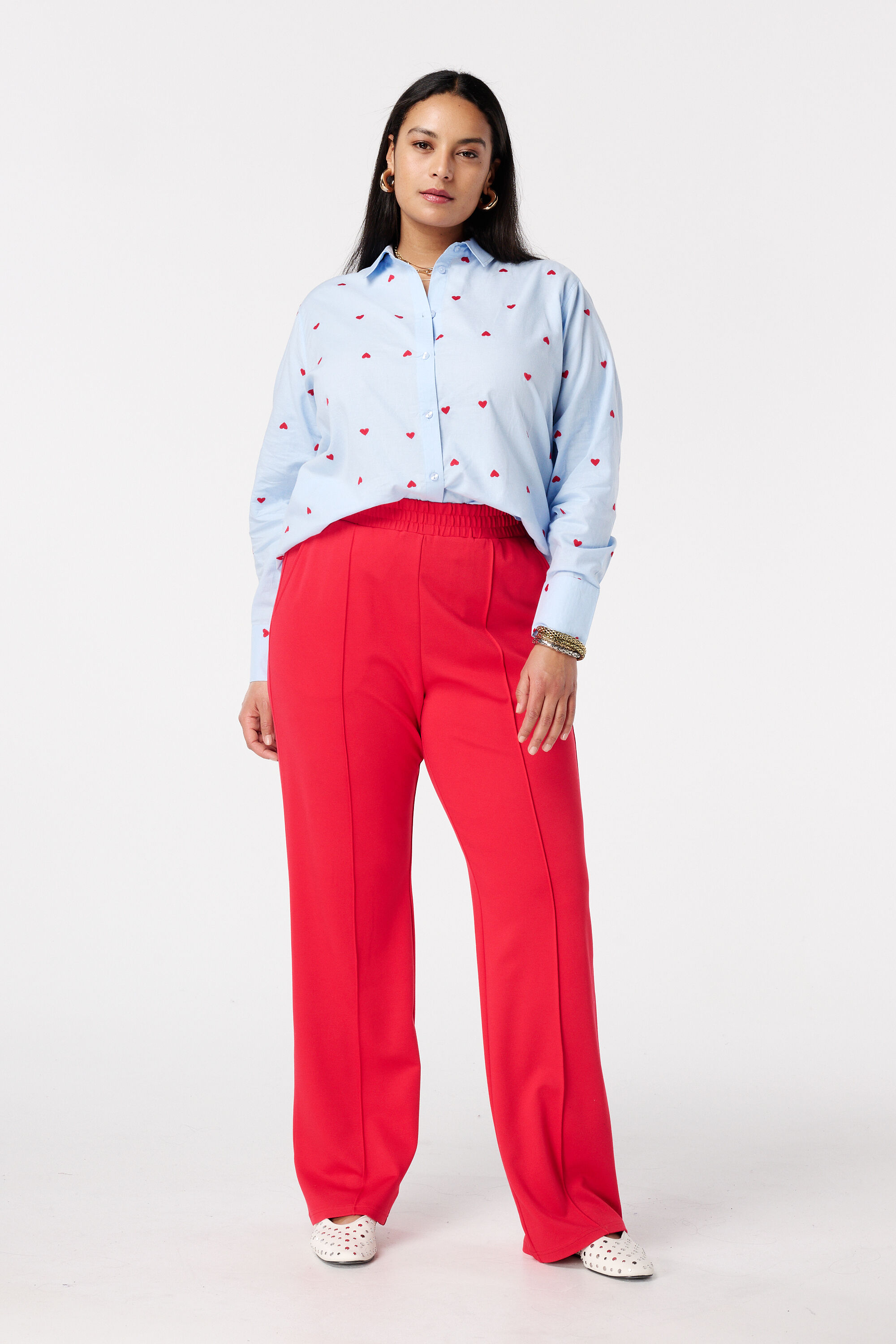 Pantalon large avec coutures d&eacute;coratives