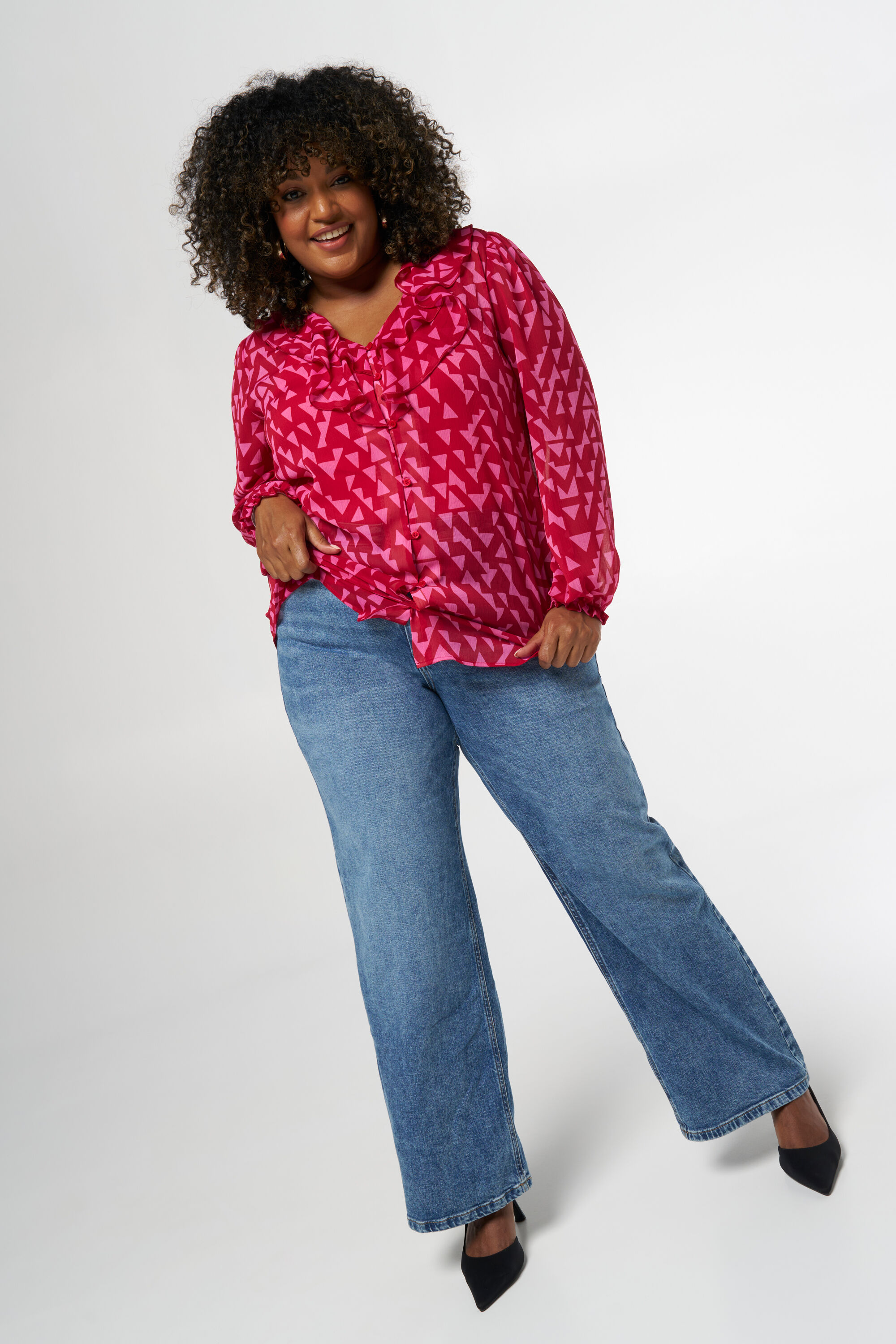 Chemisier &agrave; volants  image number 5