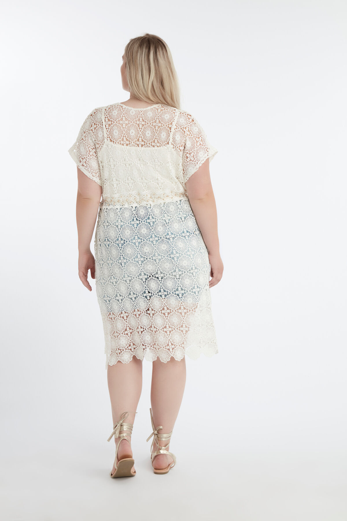 Cardigan &agrave; crochet et &agrave; cordon image number 4