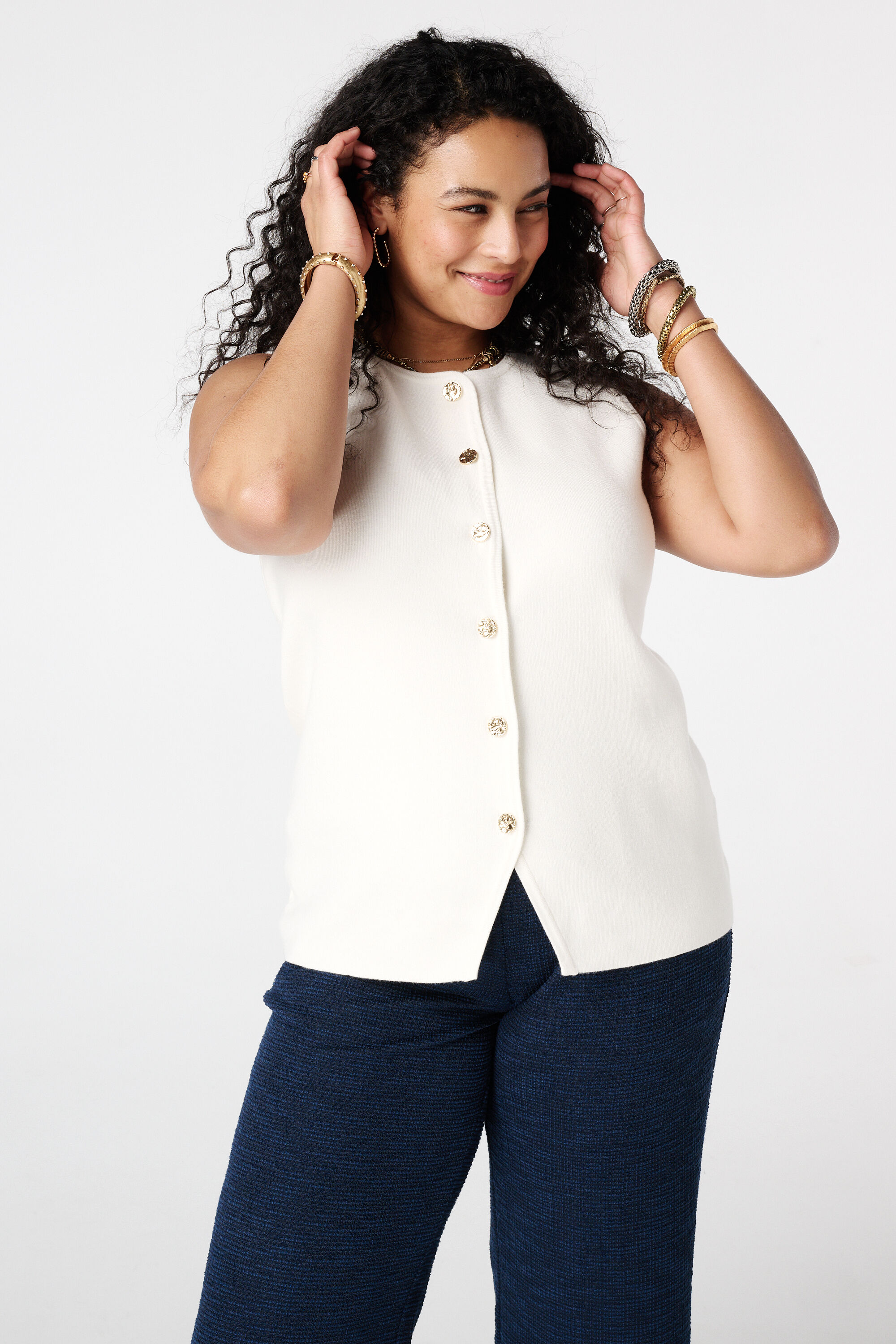 Gilet avec fermeture &agrave; boutons