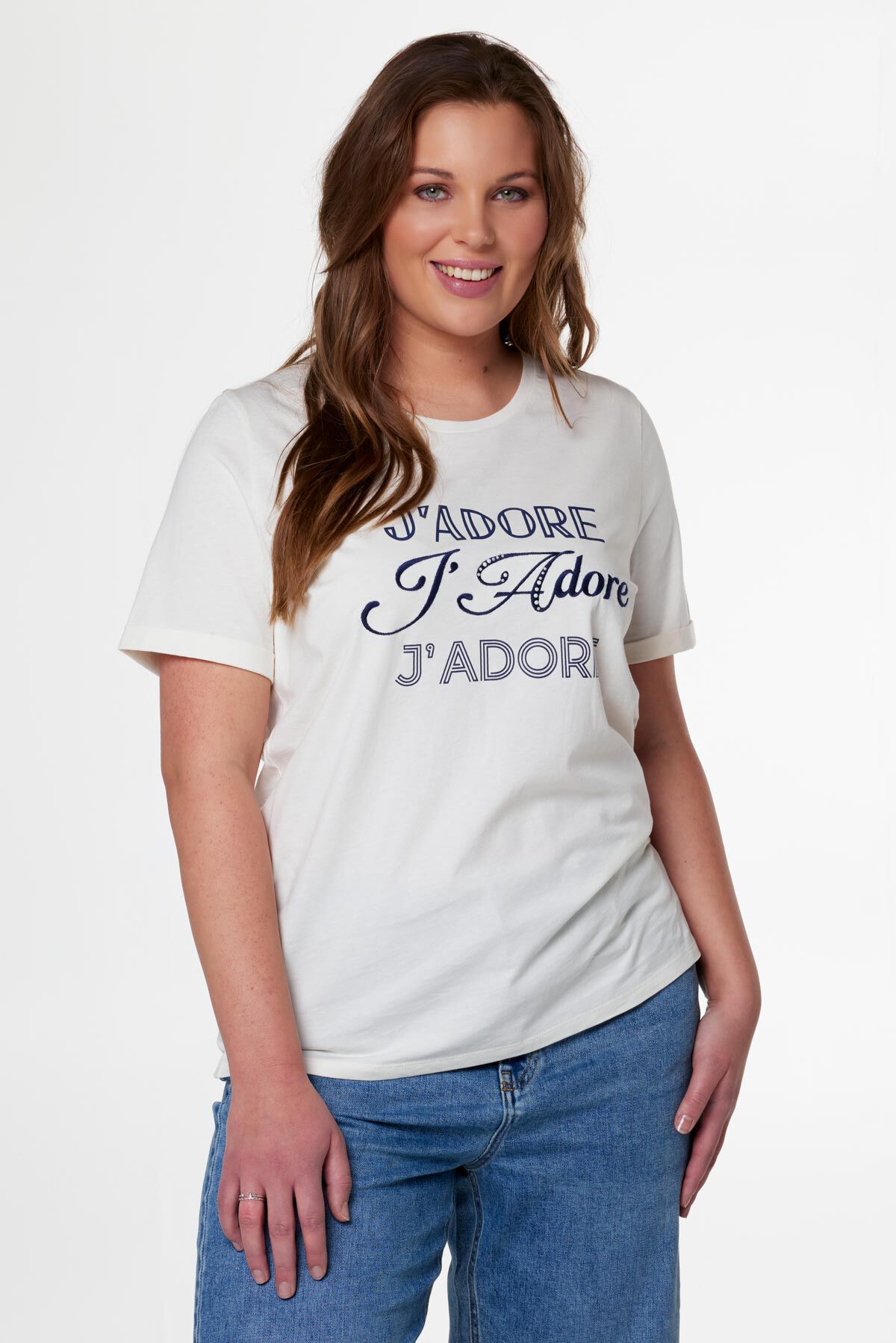 Tee shirt shop femme avec inscription
