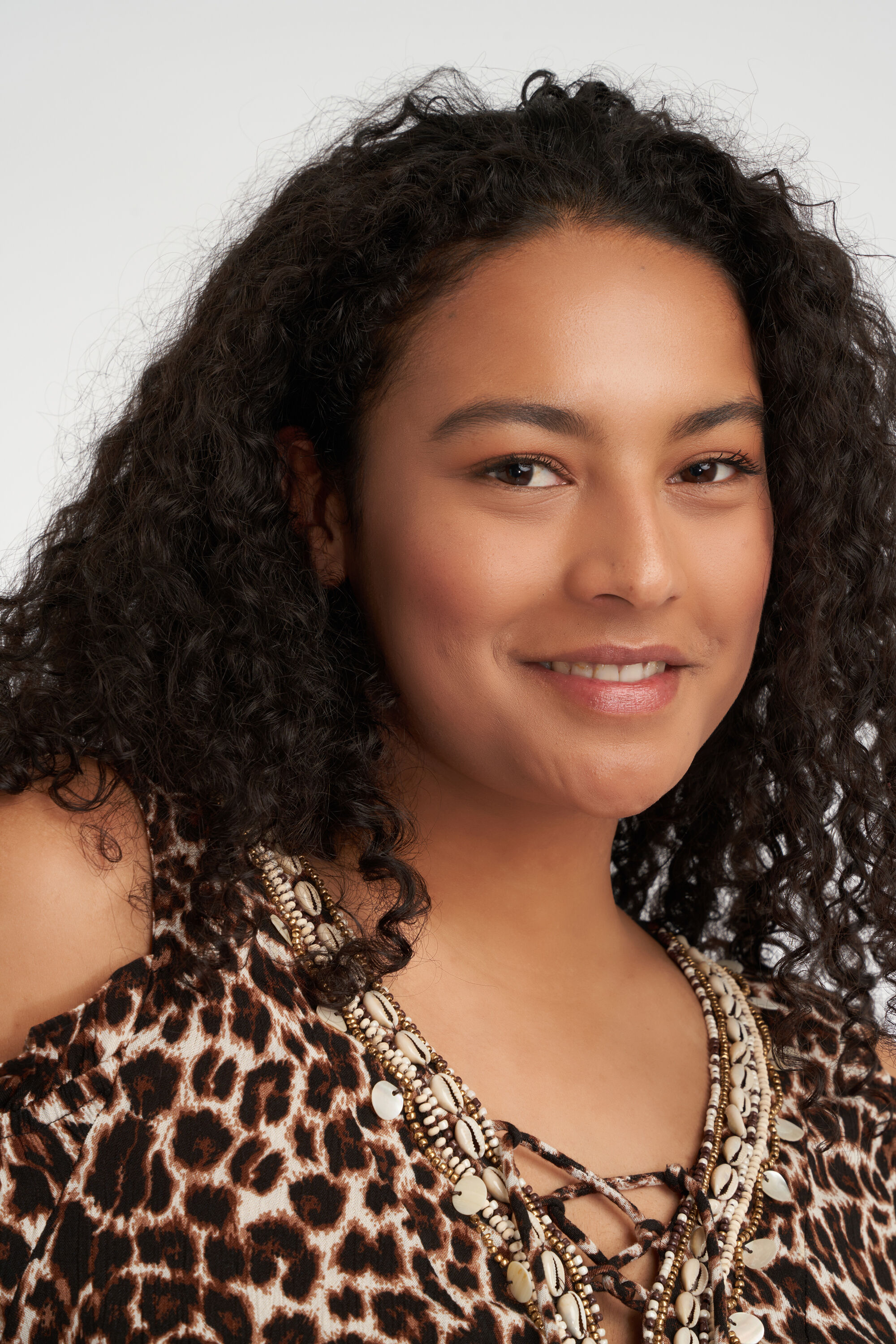 Chemisier &agrave; &eacute;paules ajour&eacute;es avec imprim&eacute; l&eacute;opard  image number 5