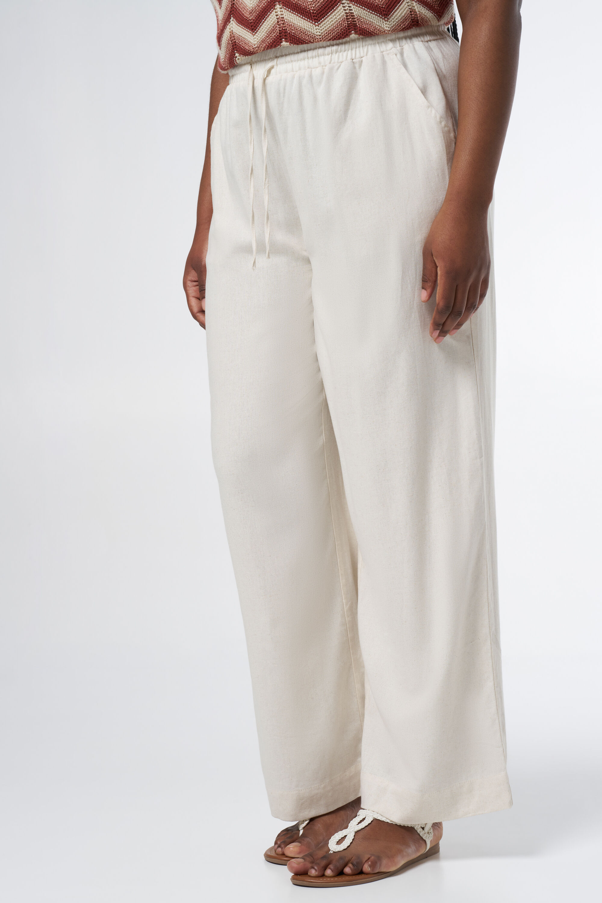 Pantalon en lin, avec taille extensible image number 5