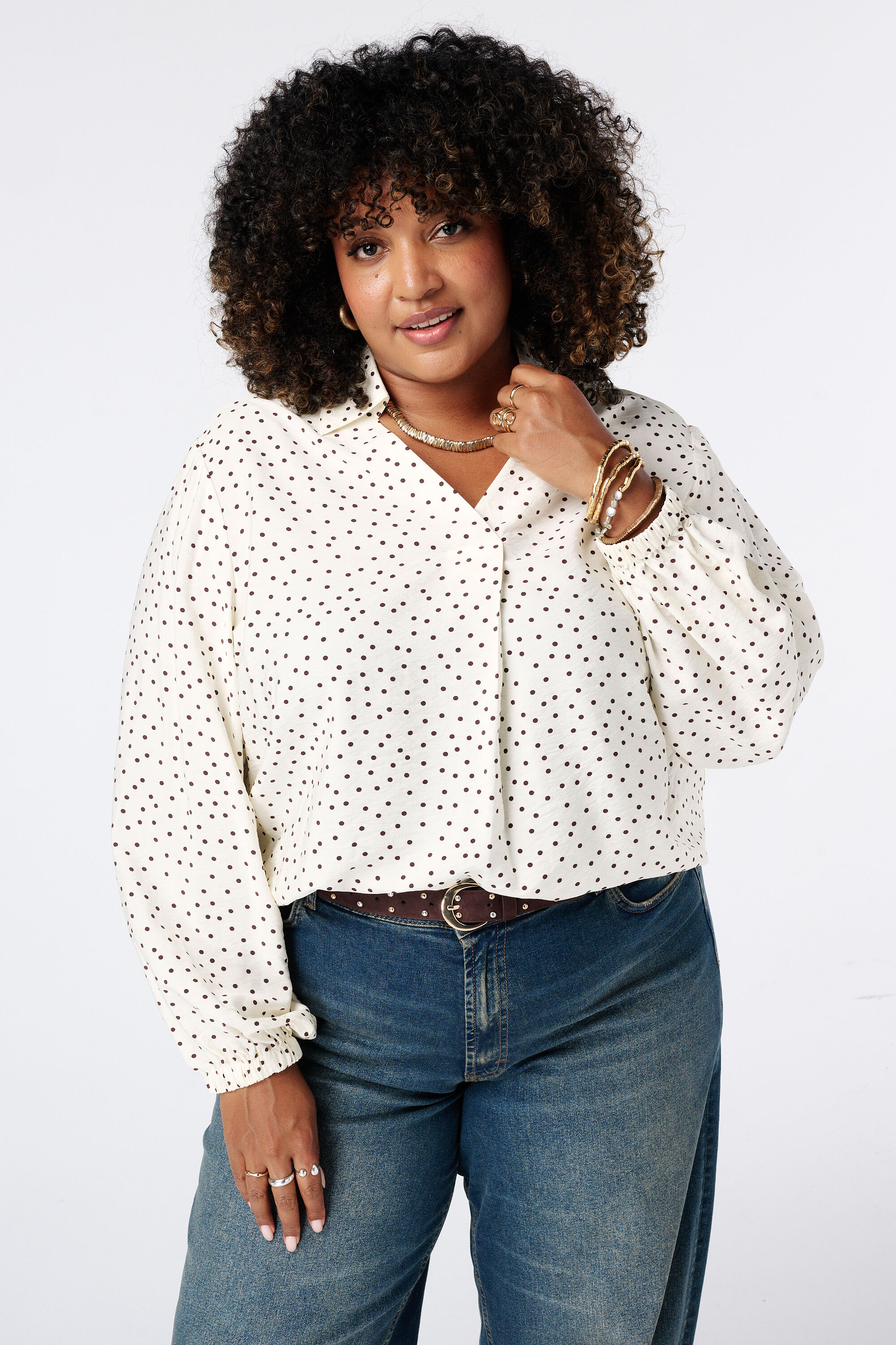Blouse &agrave; pois
