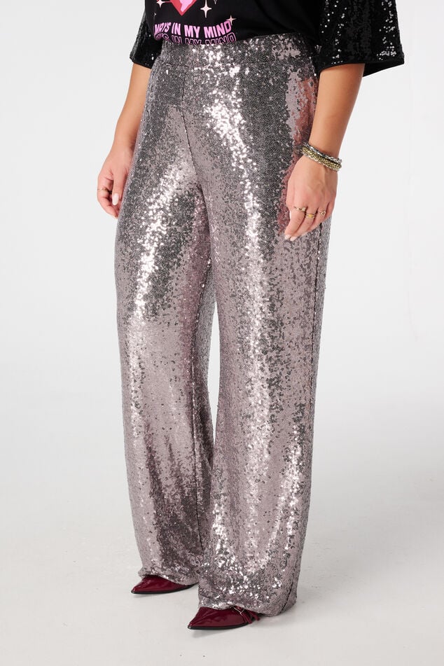 Pantalon large à paillettes image number 5