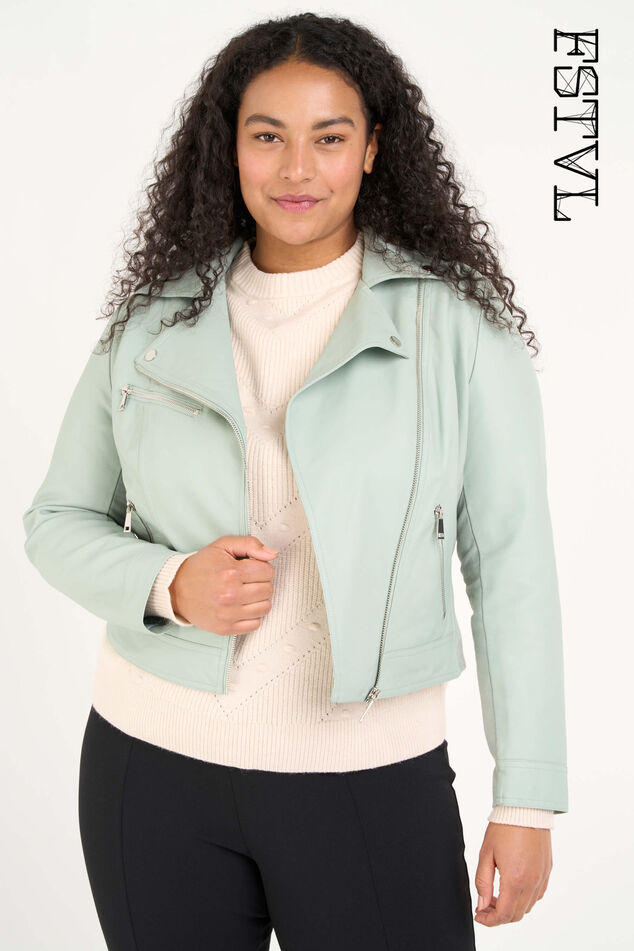 Veste style motard en similicuir image number 0