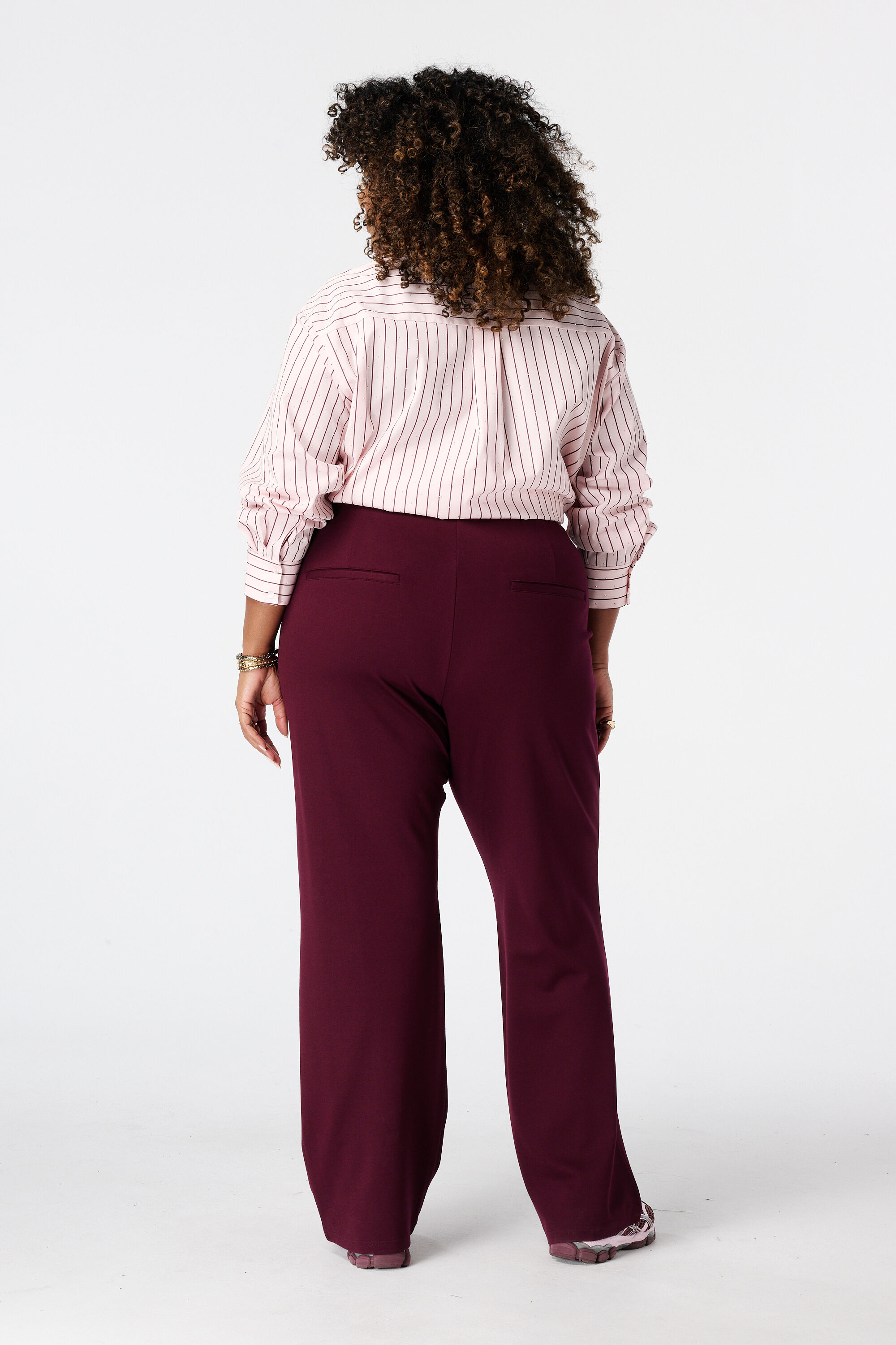Pantalon wide leg avec taille &eacute;lastique image number 3