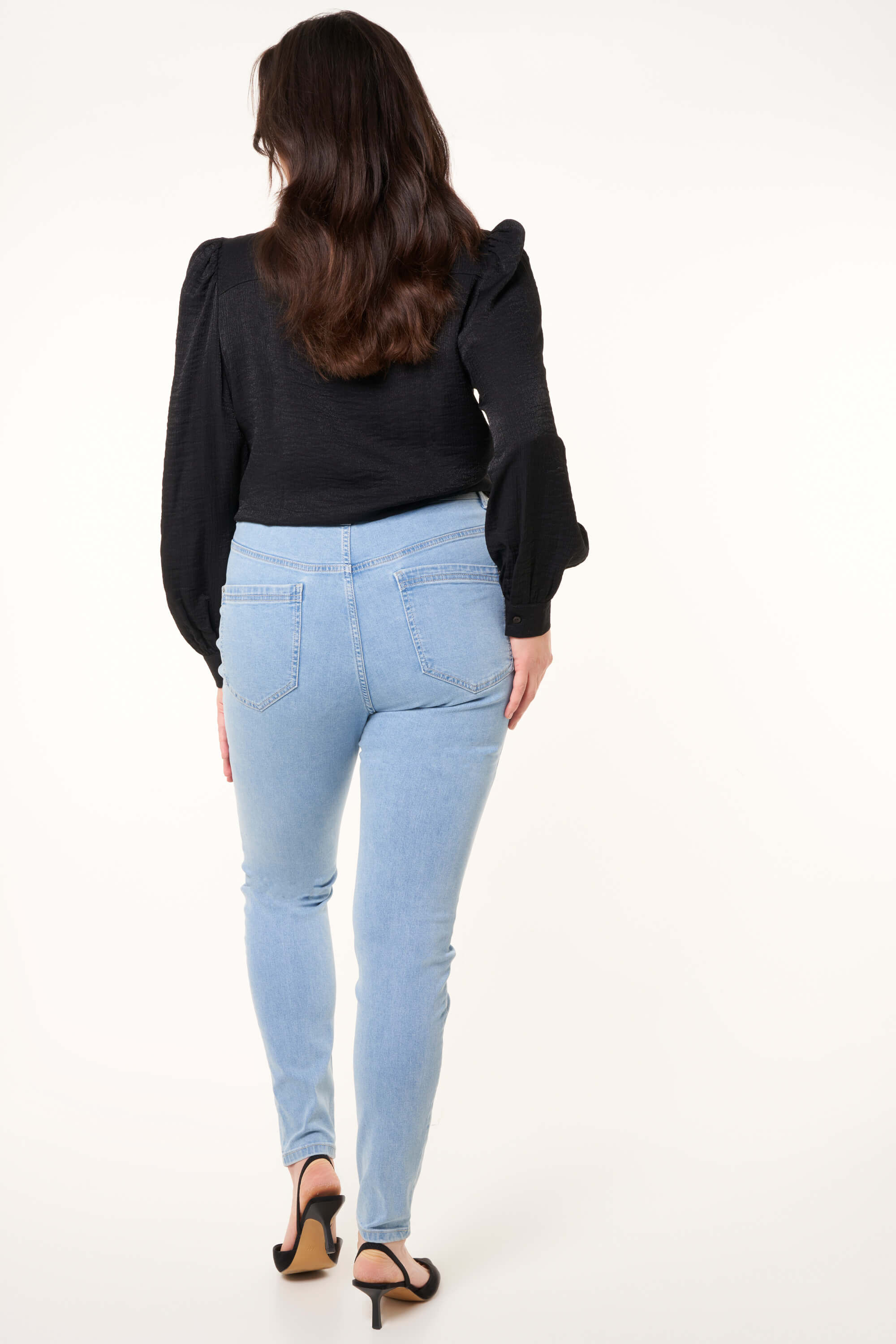Femmes Jean moulant taille haute CHERRY Gris fonce MS Mode