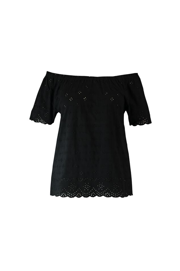 Haut épaules dénudées avec broderie image number 2