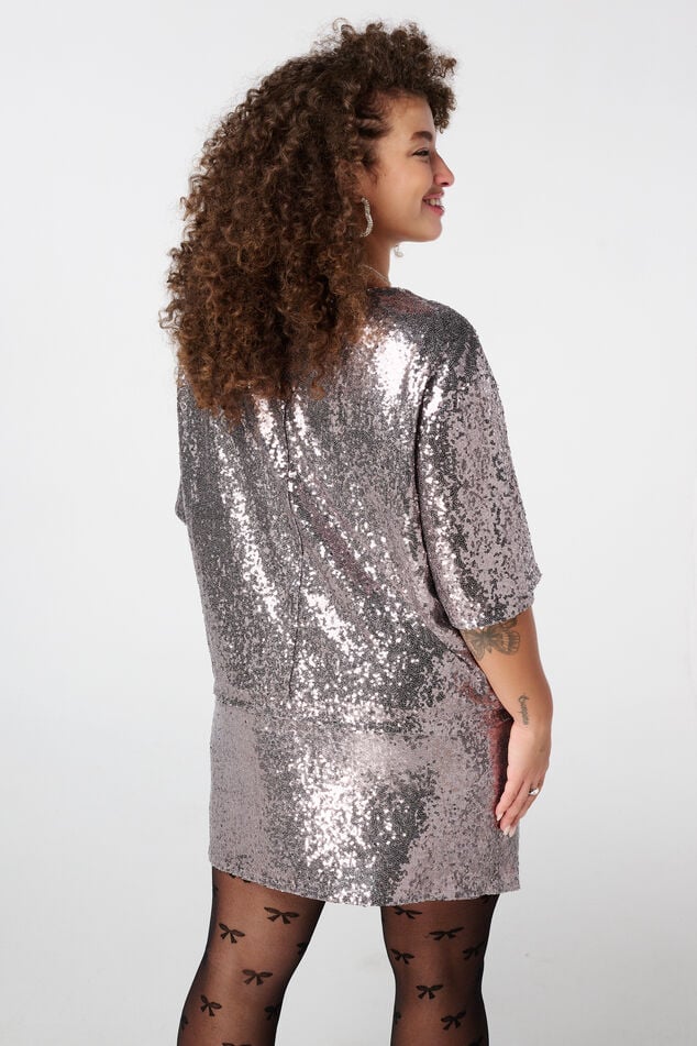 Haut à paillettes à manches courtes image number 3