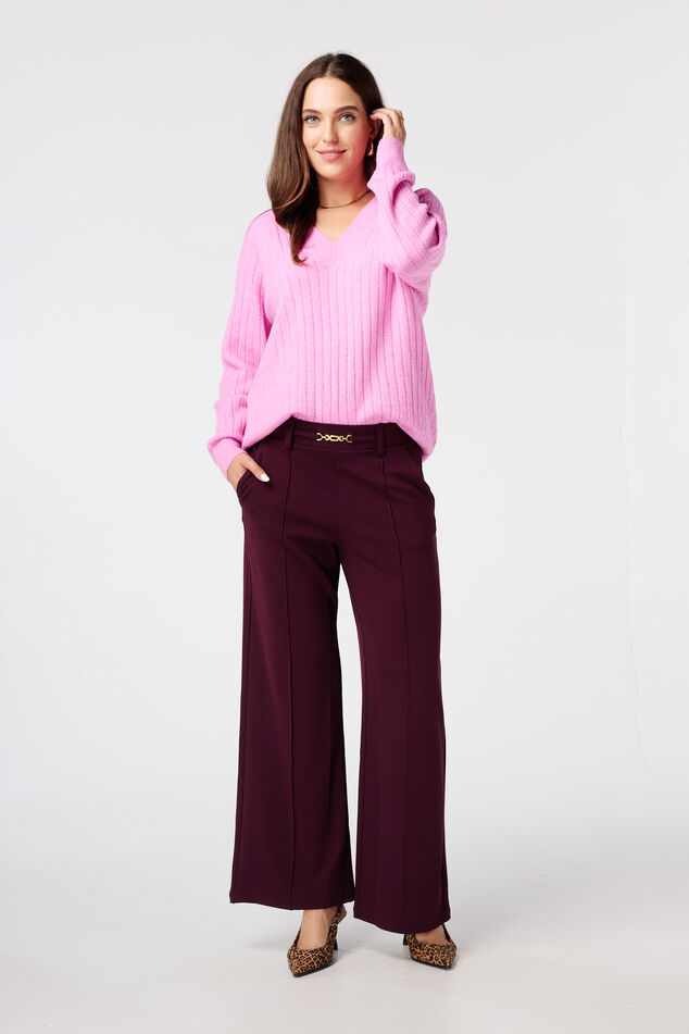 Pull finement tricoté avec motif image number 5