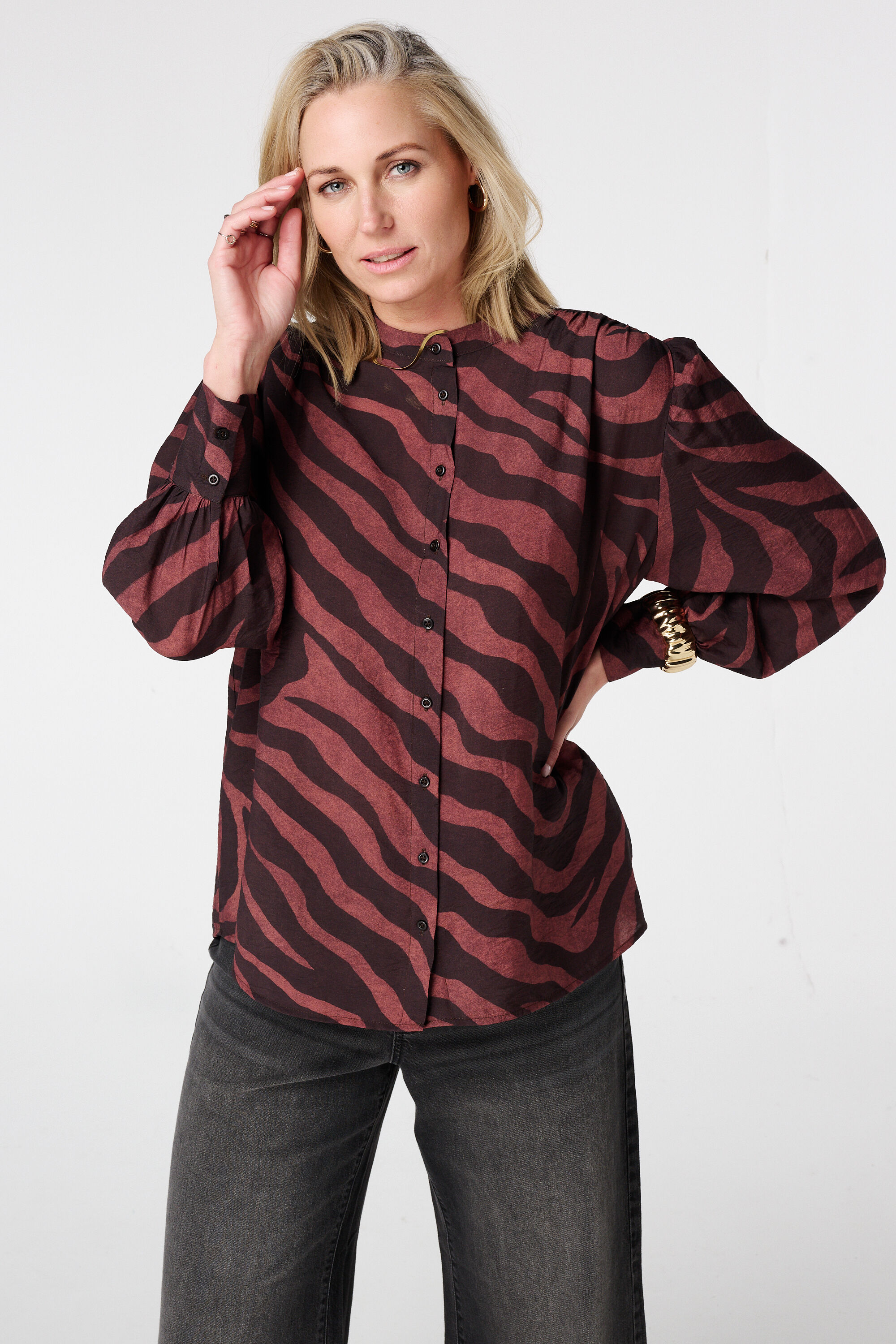 Blouse &agrave; imprim&eacute; animal