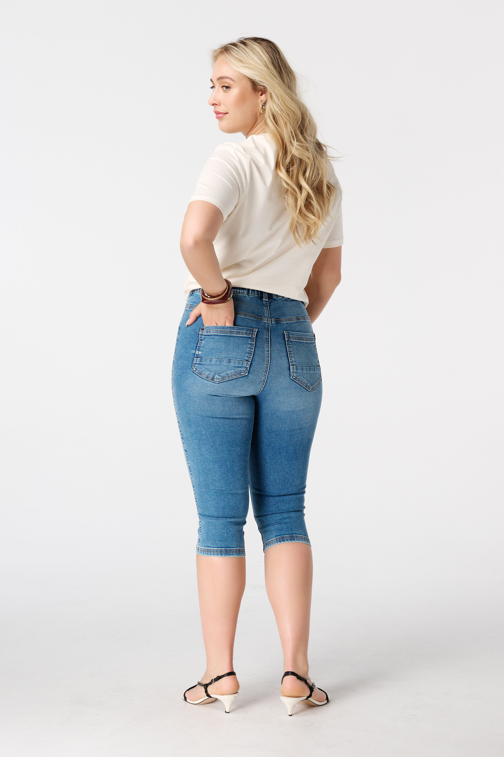 Tregging capri aspect denim image number 3