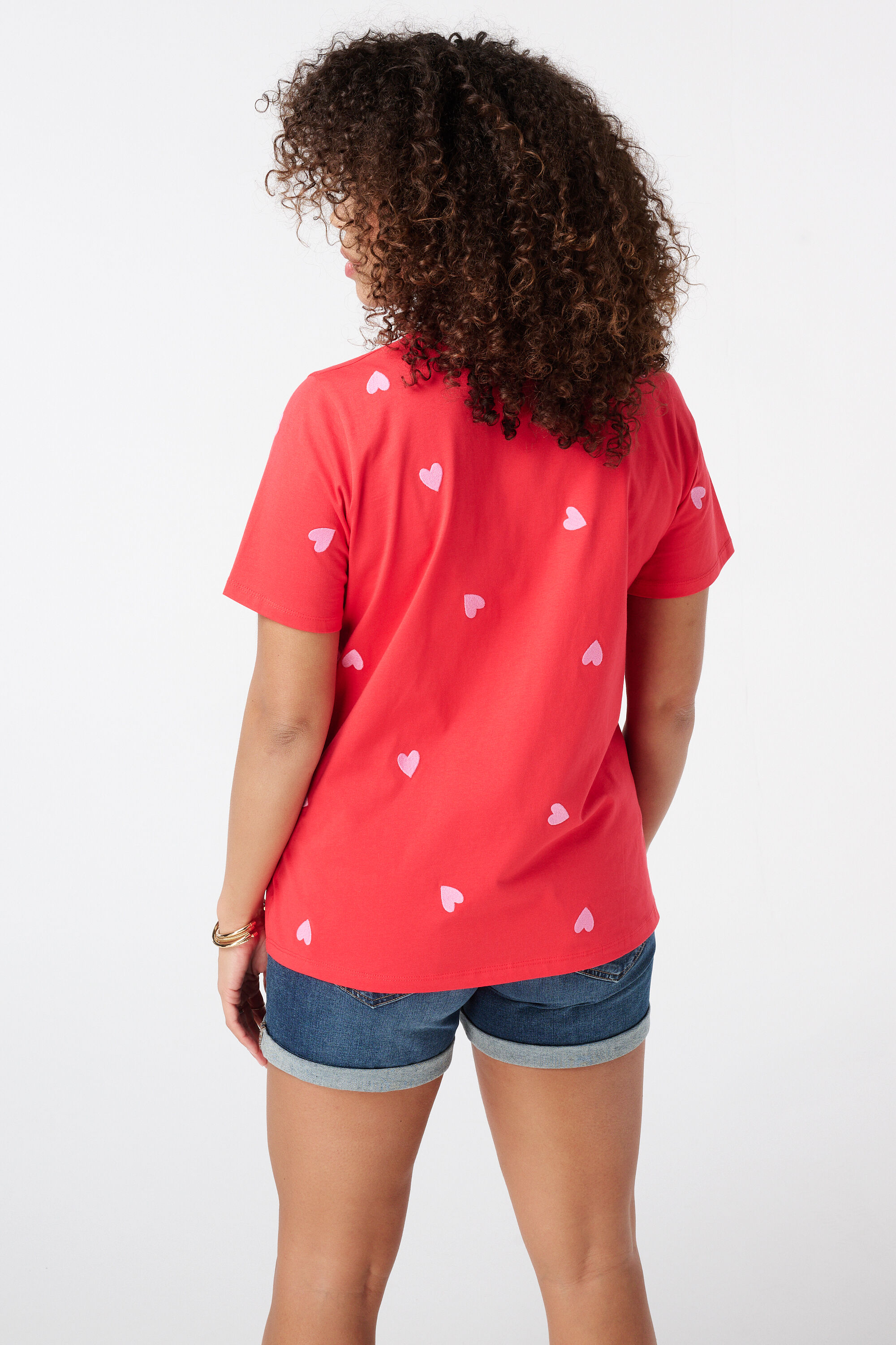 T-shirt avec c&oelig;urs brod&eacute;s image number 3