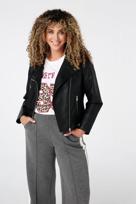 Veste de style motard en similicuir Veste de style motard en similicuir