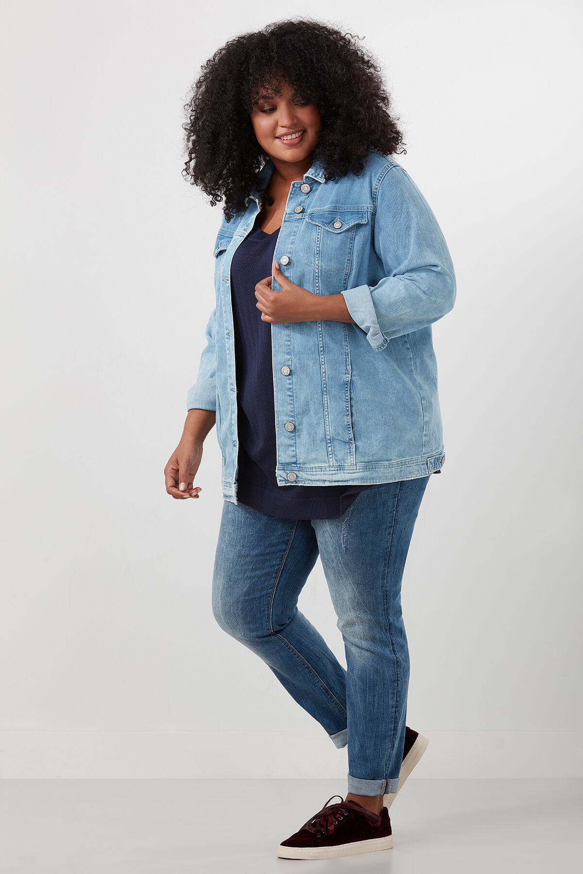 Veste en denim longue oversize image number 3