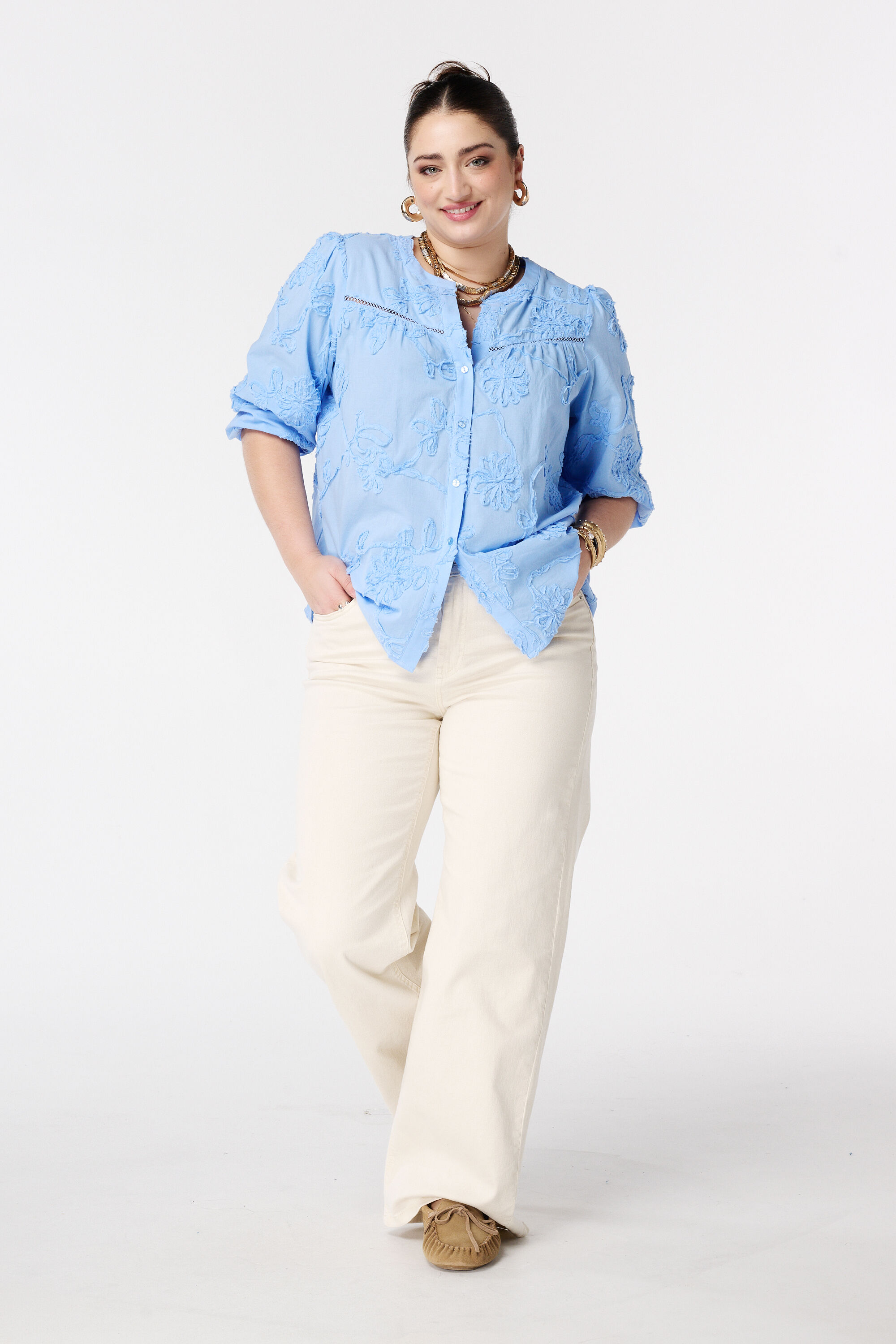 Blouse &agrave; imprim&eacute; fleuri 3D image number 5