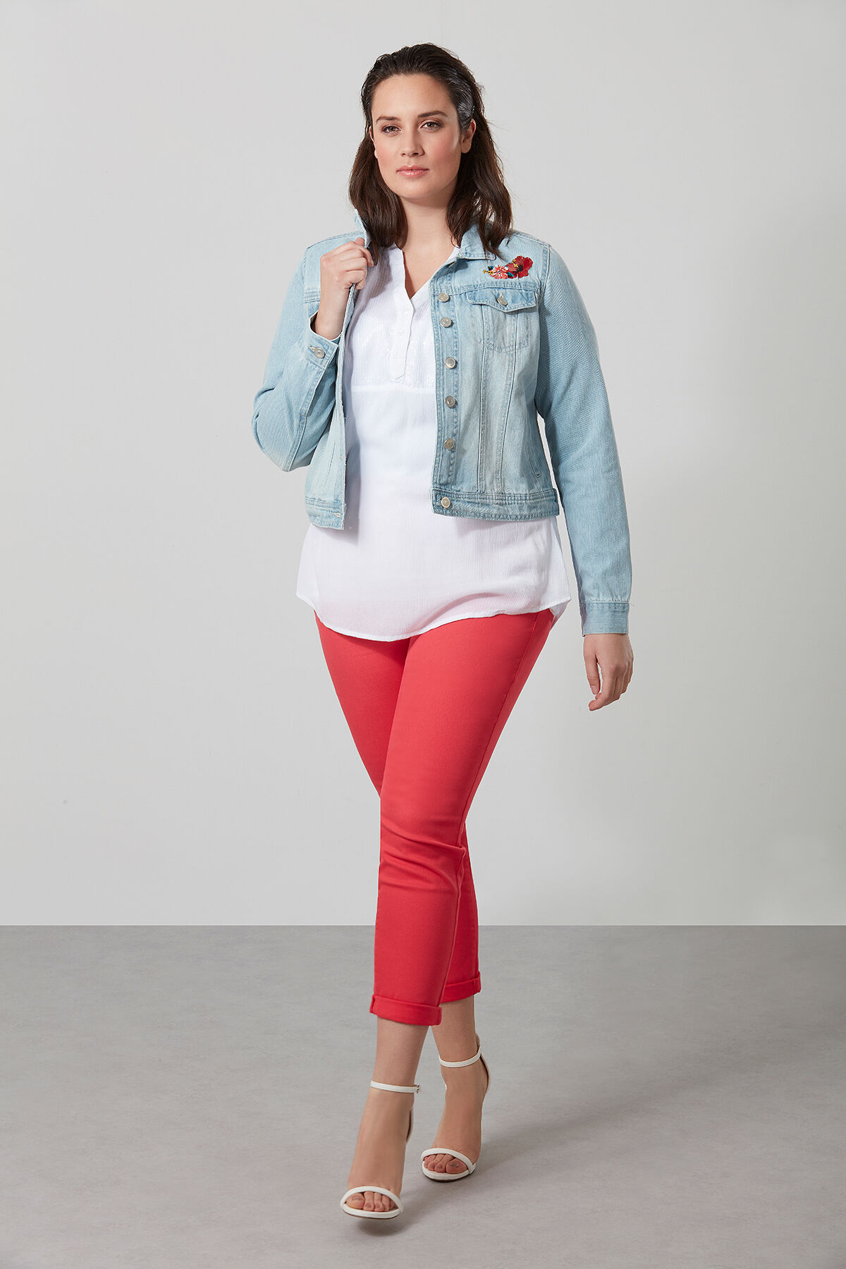 Veste en denim avec imprim&eacute; image number 3