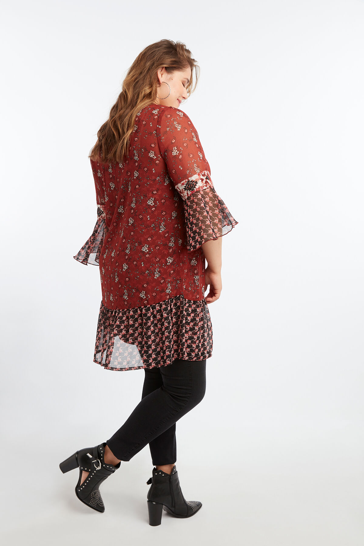 Robe tunique &agrave; imprim&eacute; floral image number 5