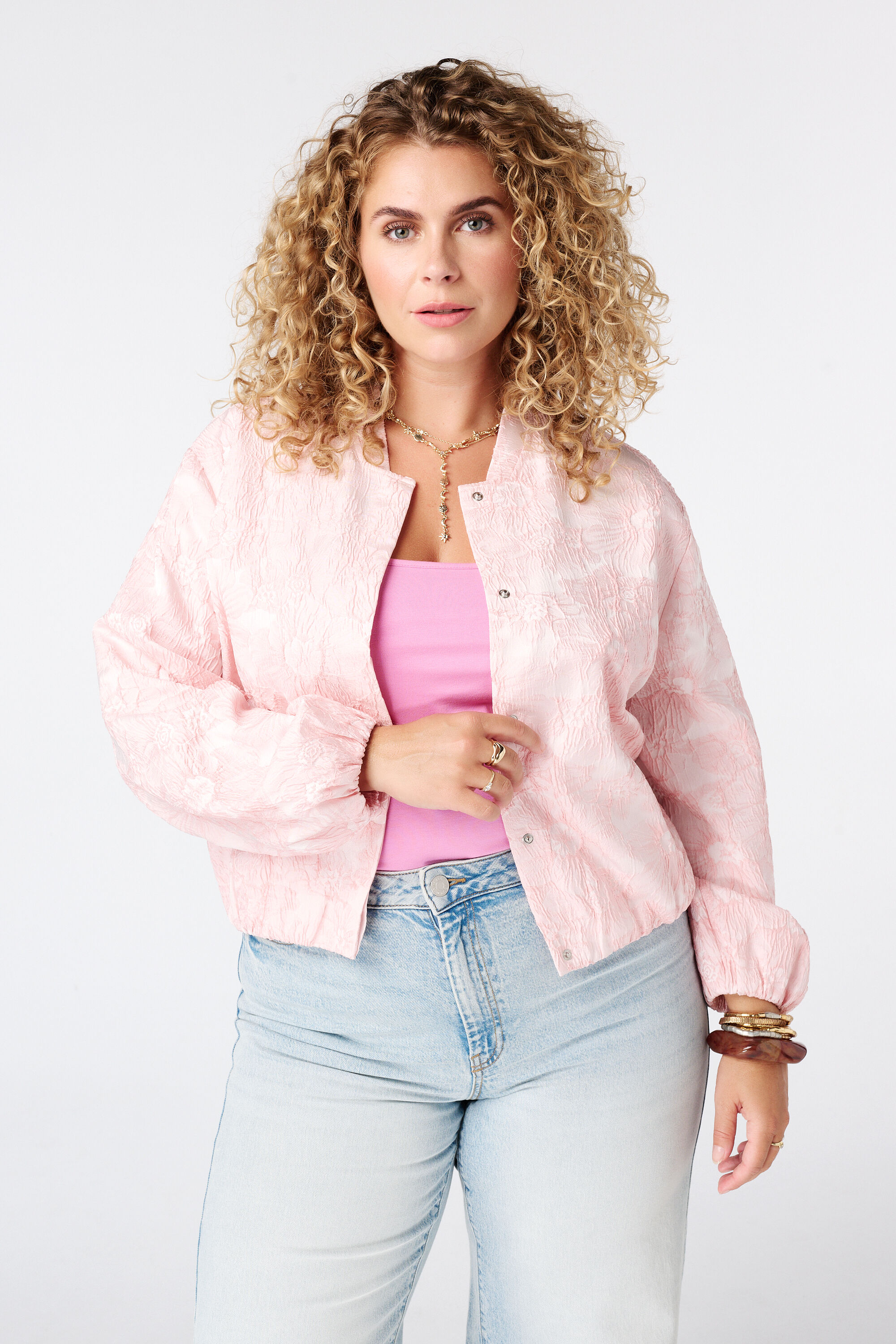 Veste bomber en jacquard