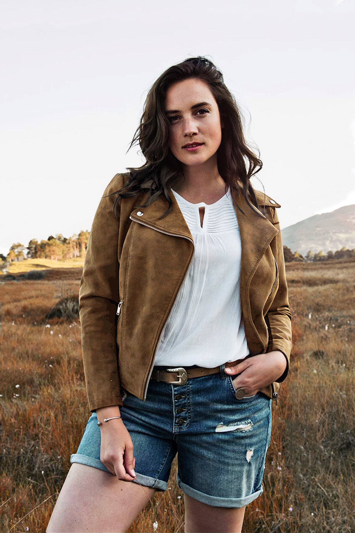 Veste faux daim discount femme