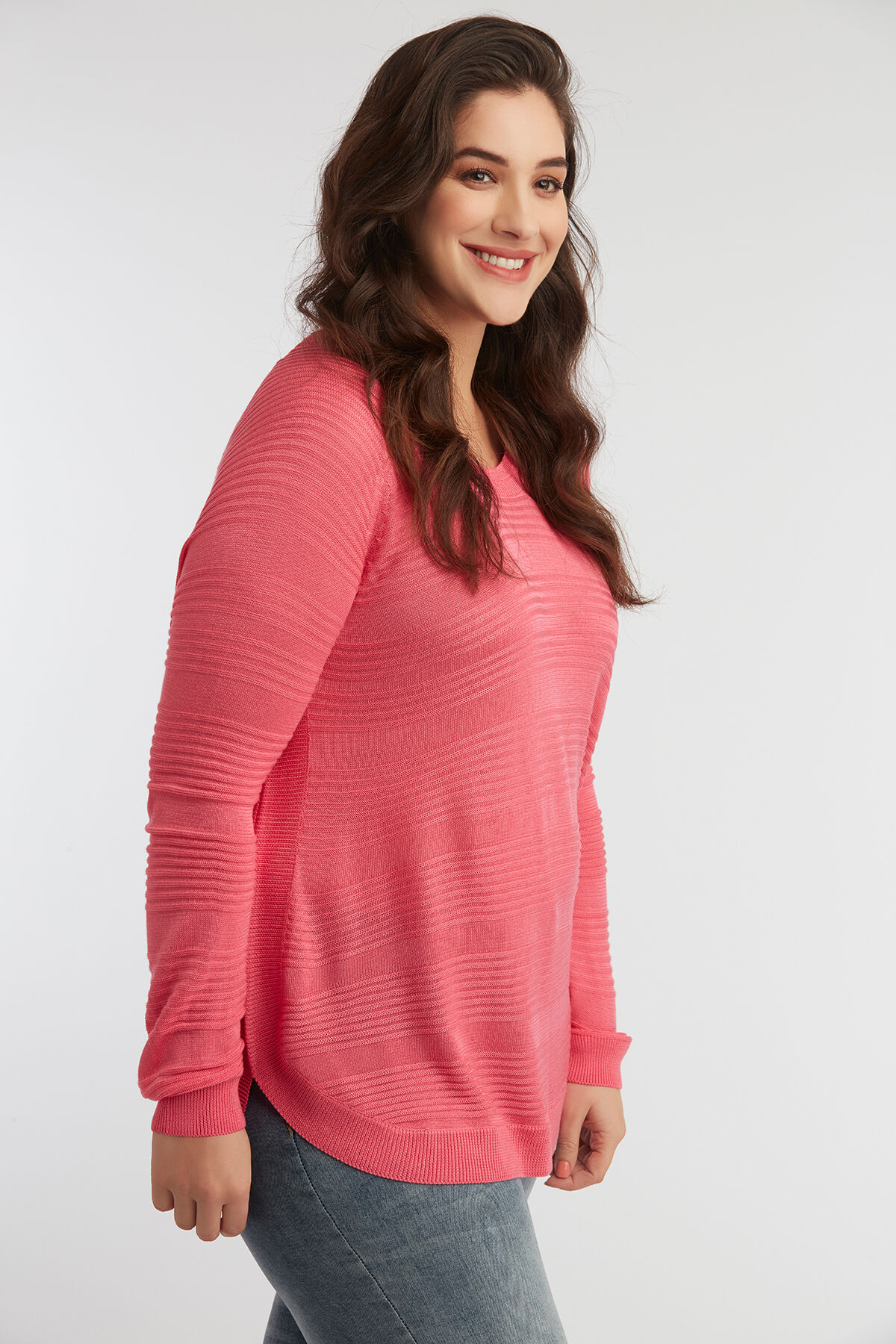 Pull-over fin avec motifs c&ocirc;tel&eacute;s image number 3