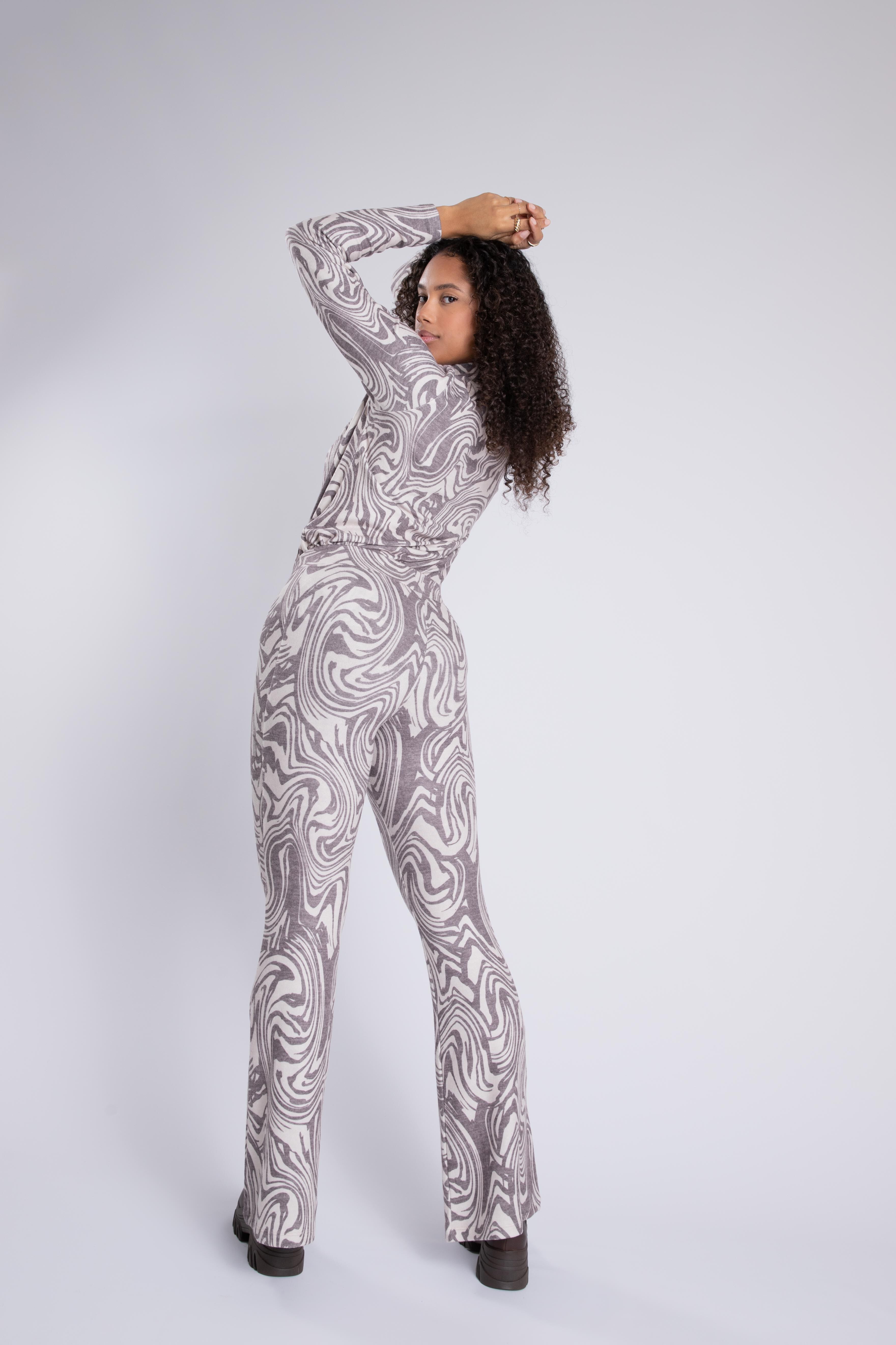Legging &eacute;vas&eacute; &agrave; imprim&eacute;  image number 5
