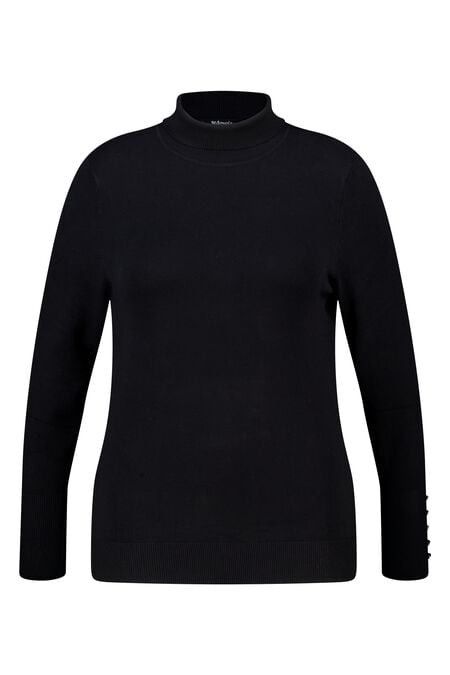 Pull à col roulé et boutons décoratifs