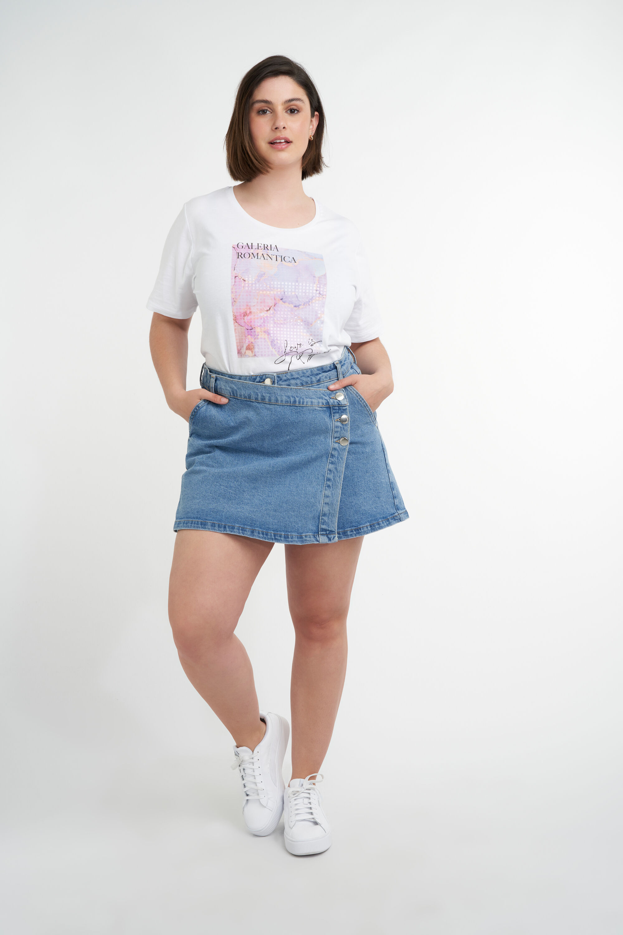 Short en denim avec rabat image number 3