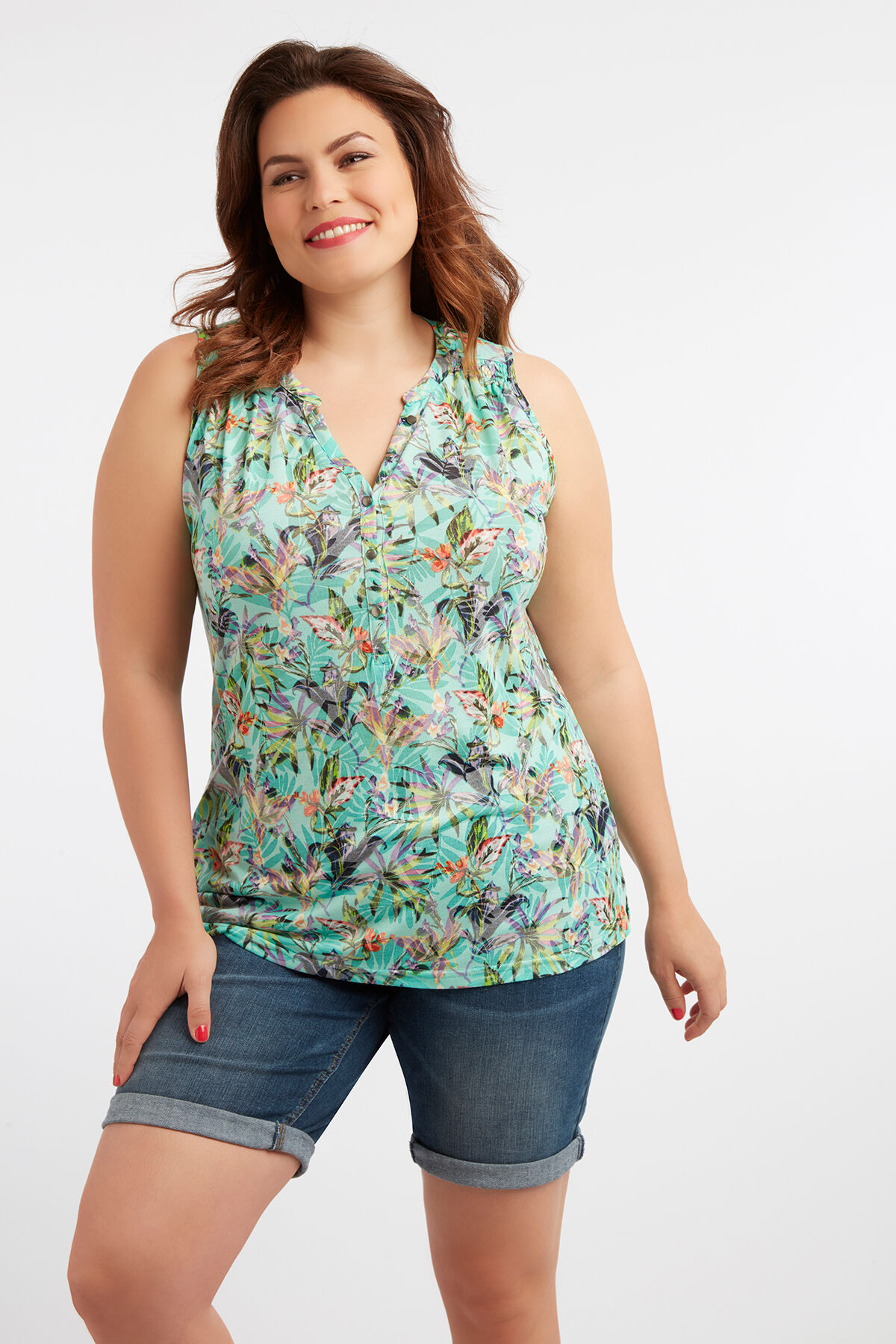 Haut sans manches avec effet d&eacute;lav&eacute;  image number 3