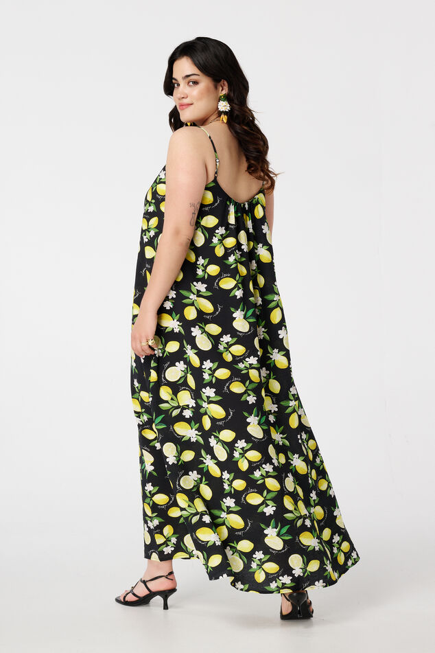 Robe longue à imprimé citron image number 3