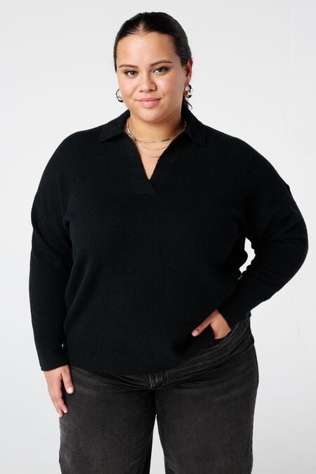 Pull polo en maille fine Pull polo en maille fine