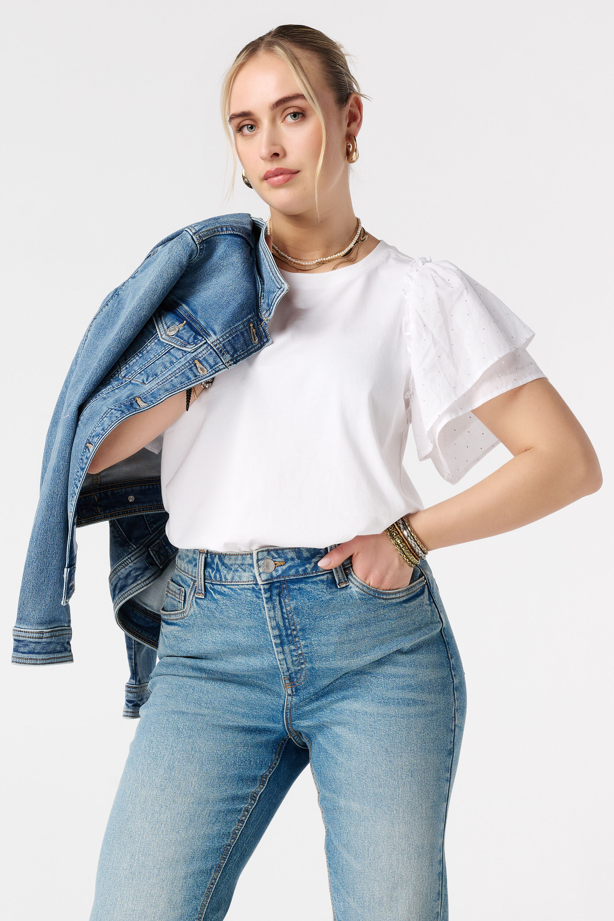 Top &agrave; manches papillon