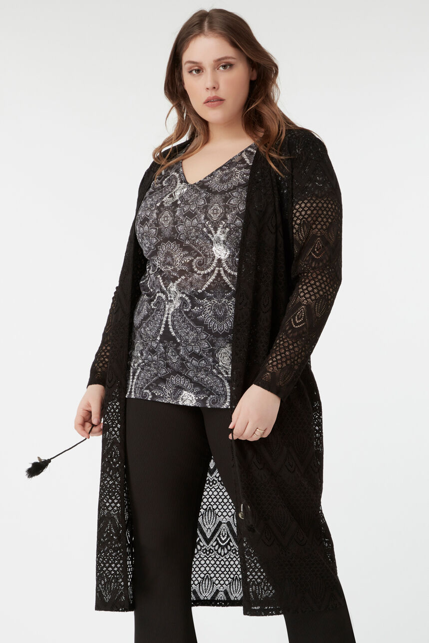 Cardigan long en dentelle image number 6