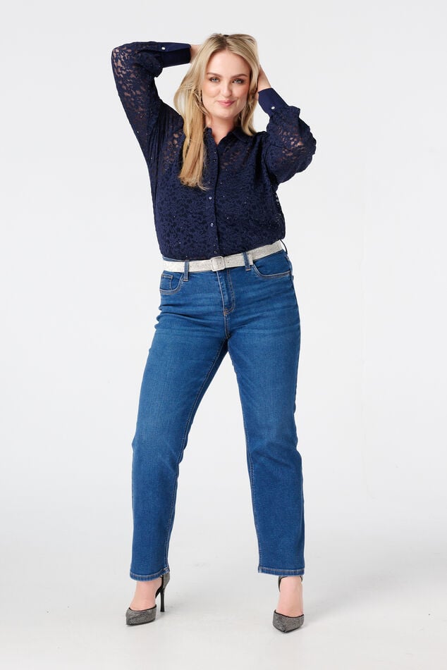 Top avec dentelle et paillettes image number 0