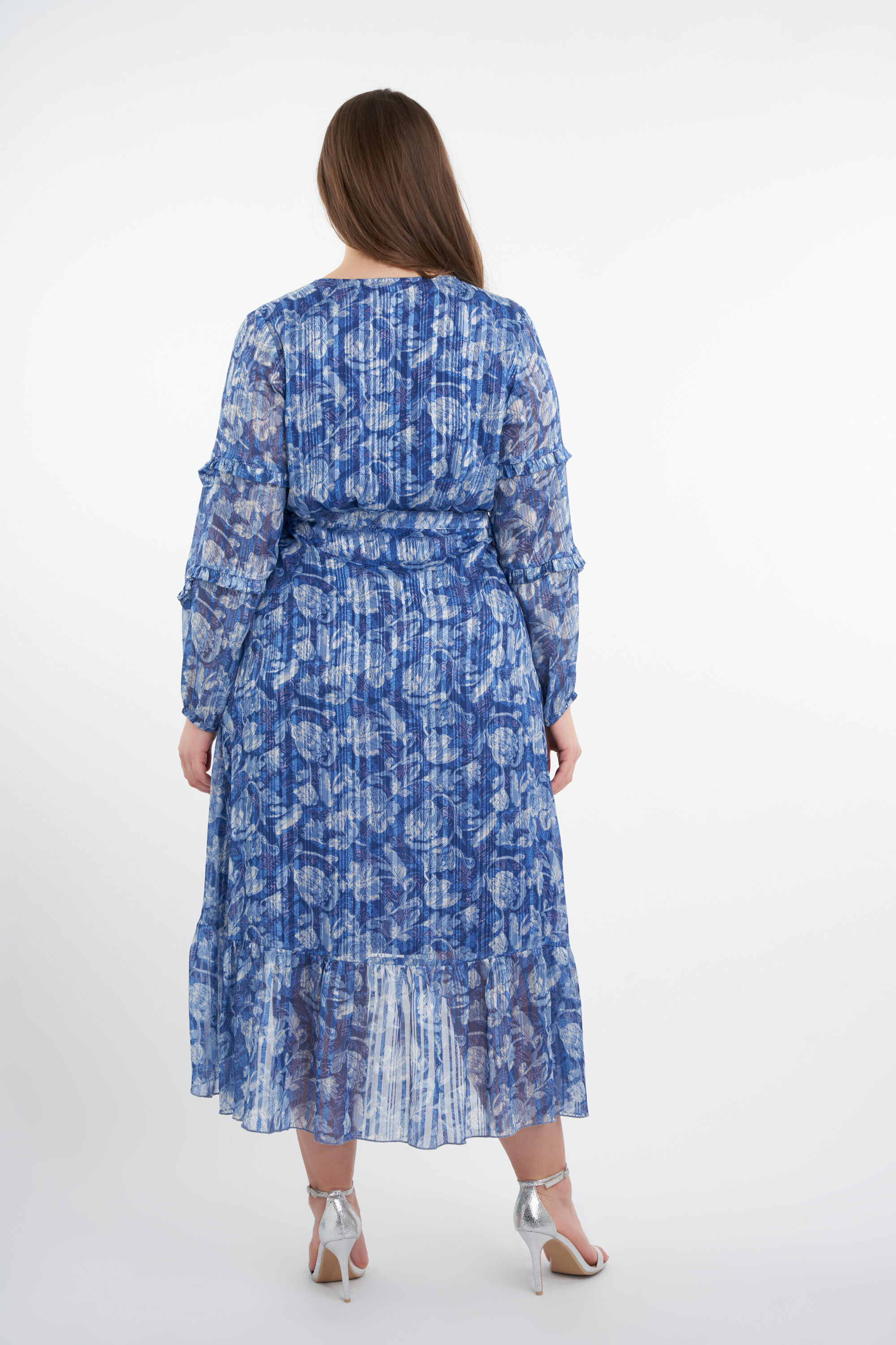 Longue robe portefeuille &agrave; imprim&eacute; image number 4