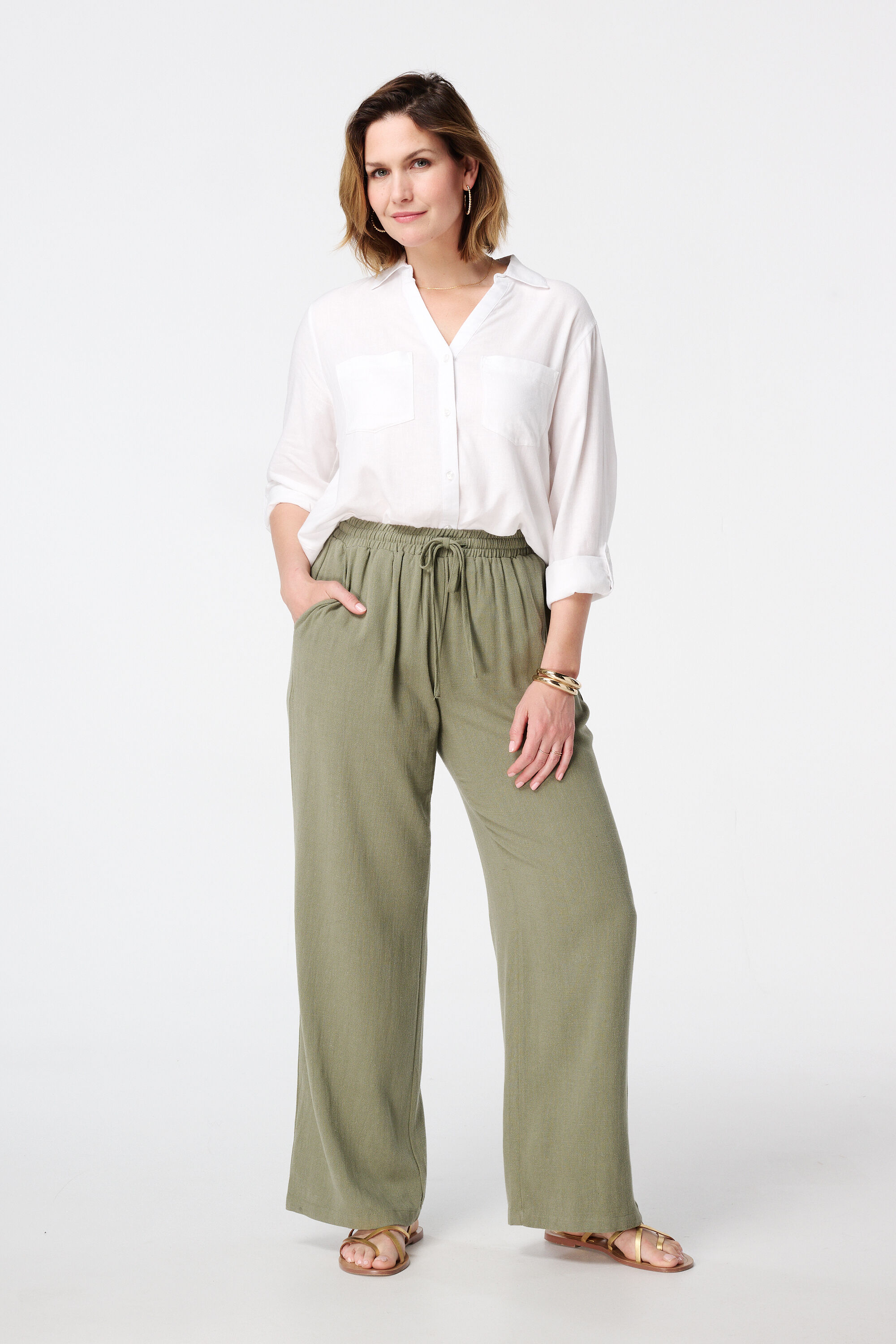 Chemisier en lin avec poches image number 5