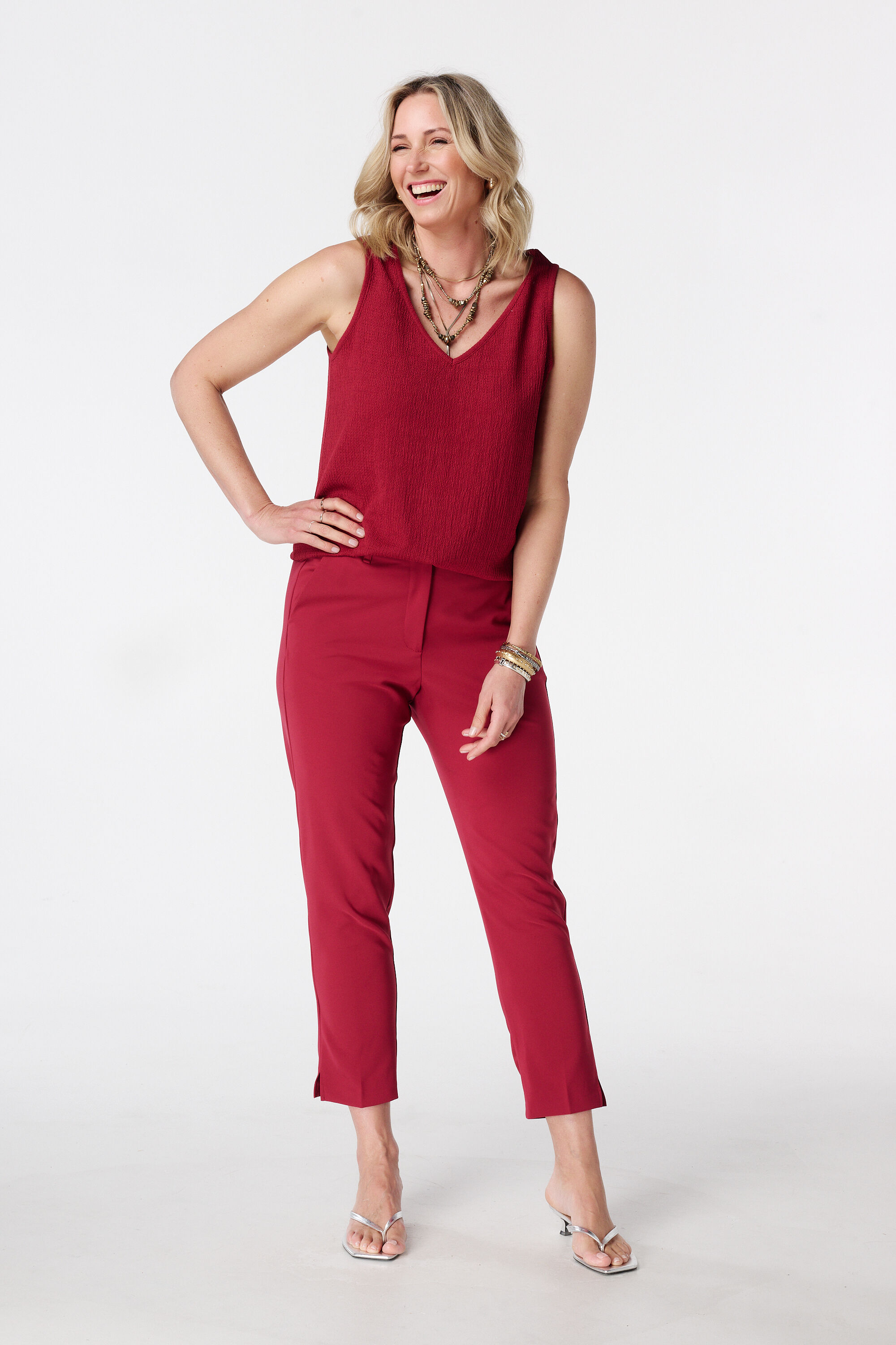 Pantalon droit &agrave; taille &eacute;lastique image number 0