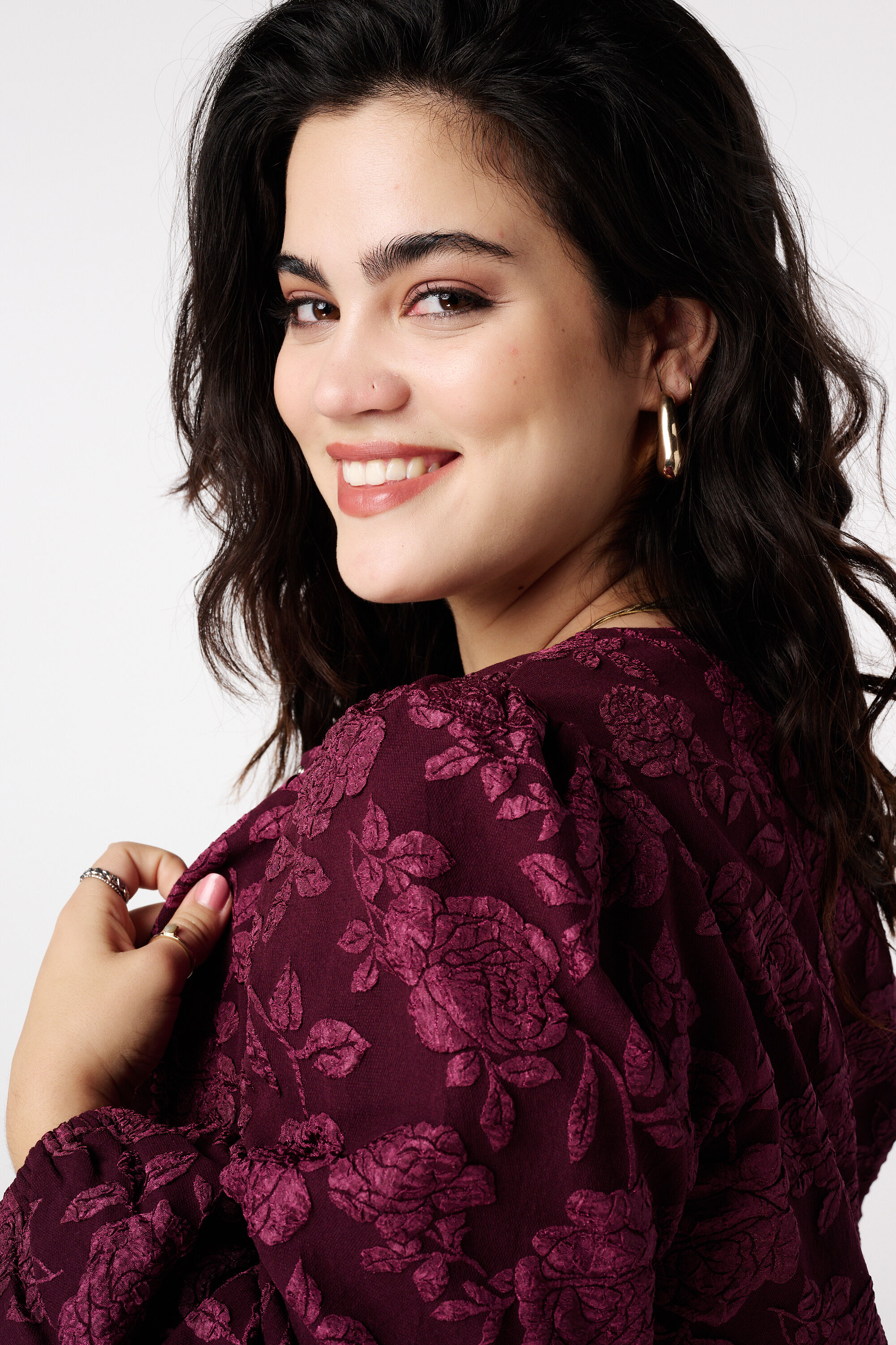 Blouson bomber jacquard &agrave; motif fleuri image number 4