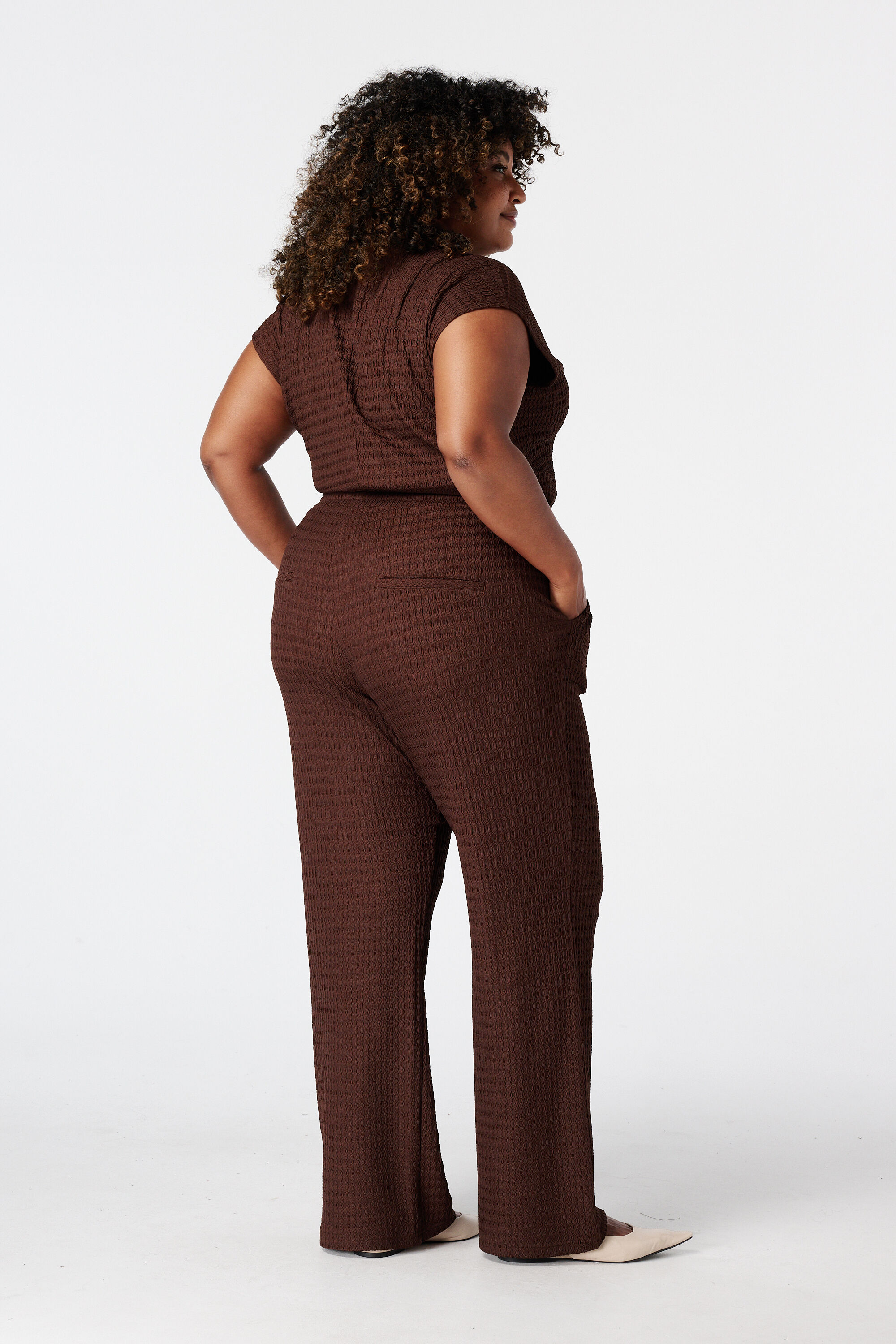 Pantalon avec taille &eacute;lastique image number 3