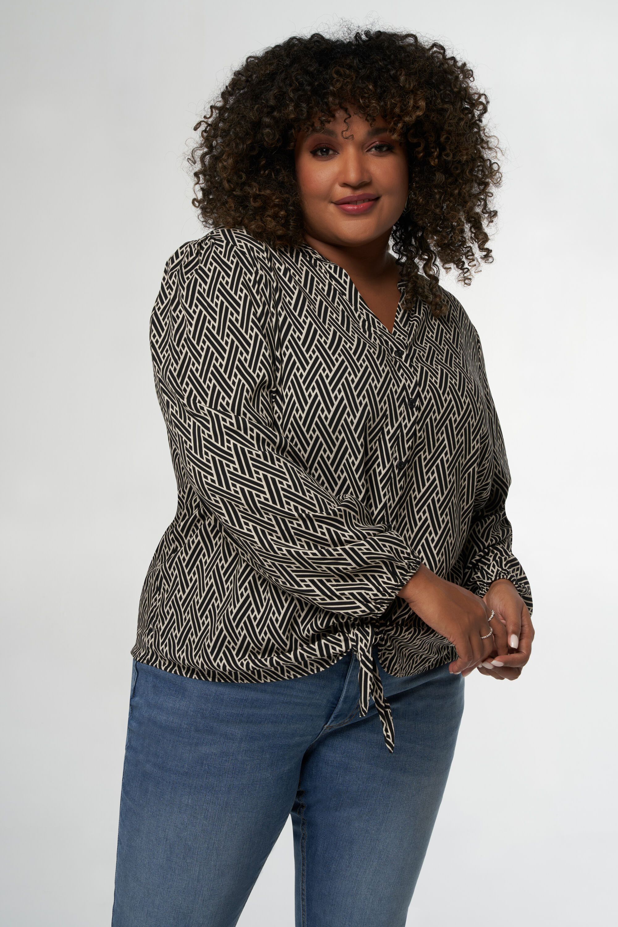 Chemisier &agrave; imprim&eacute; graphique image number 5