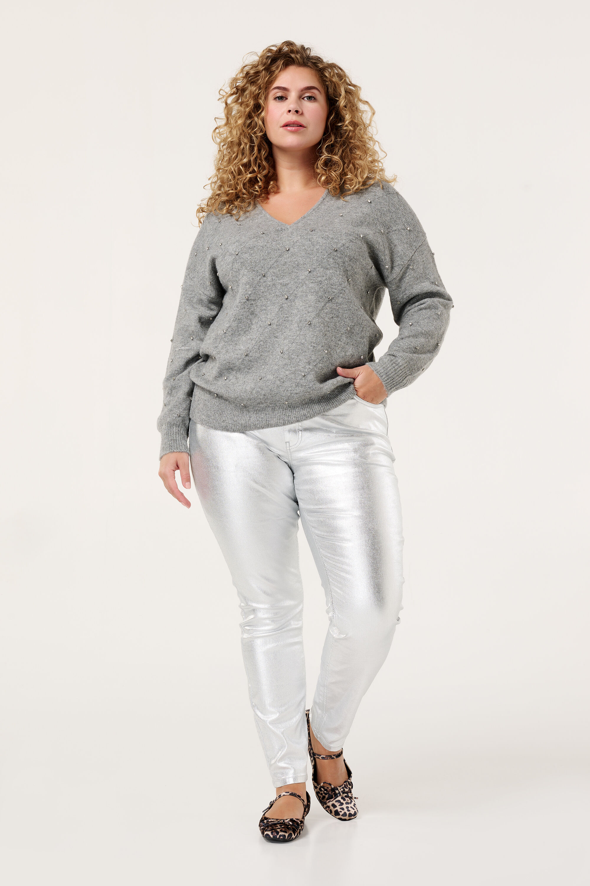 Pull avec diamants fantaisie image number 5