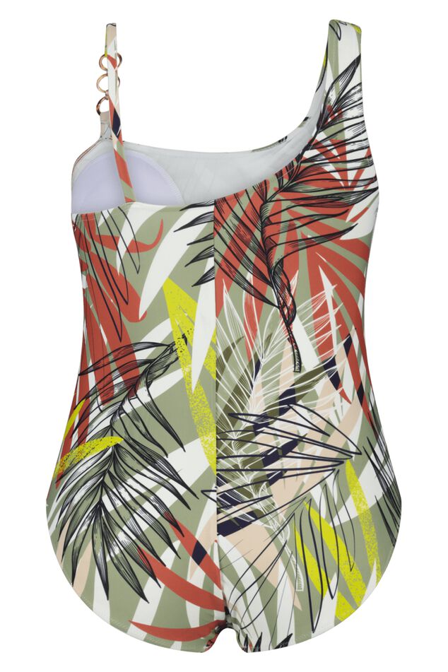 Maillot de bain imprimé feuilles avec détails métalliques image number 3