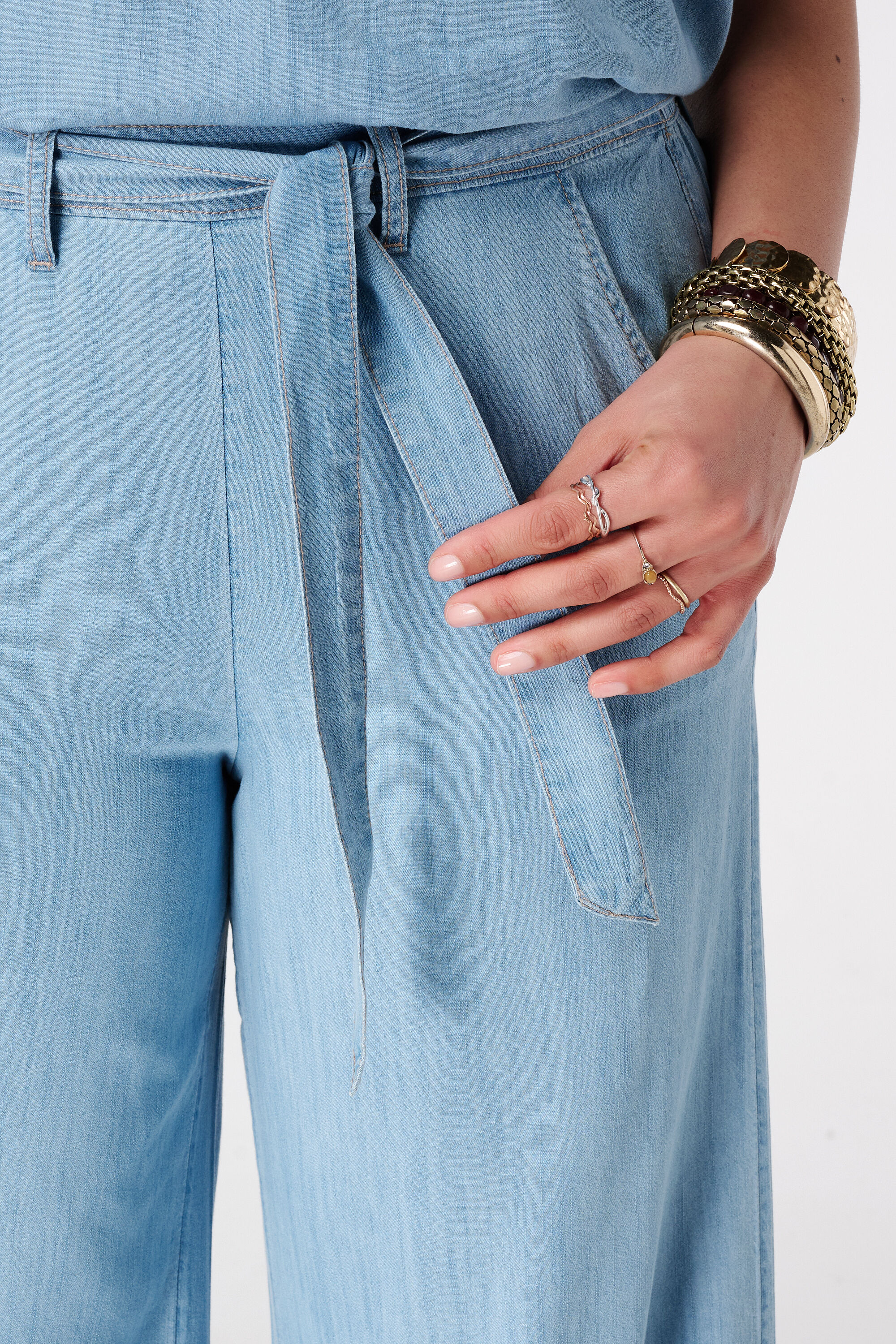 Pantalon wide leg en denim image number 4