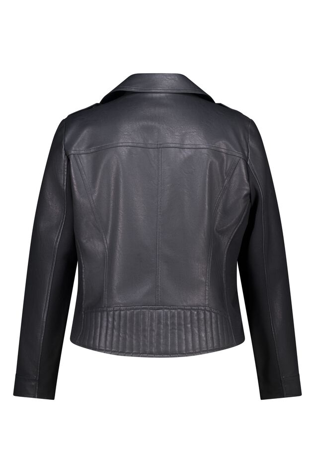 Veste en cuir avec détails argentés image number 2