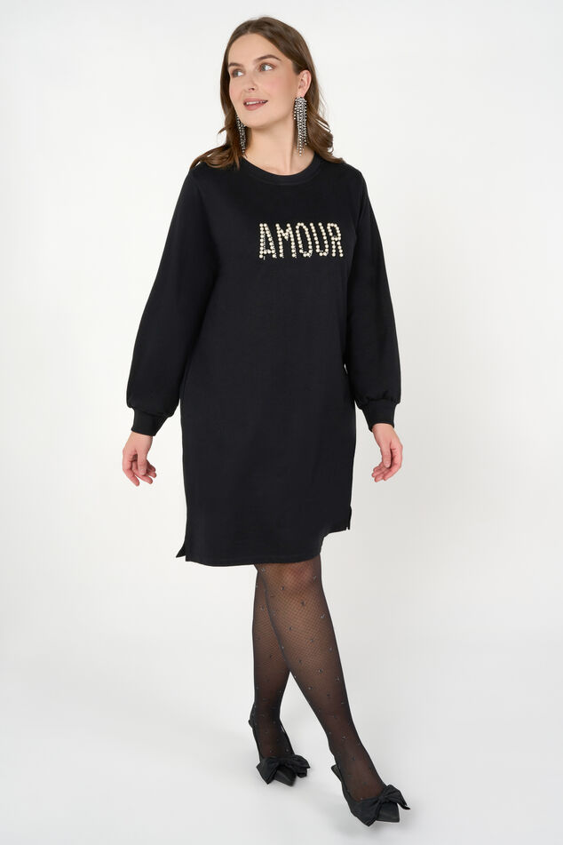 Robe pull avec inscription « Amour »  image number 6